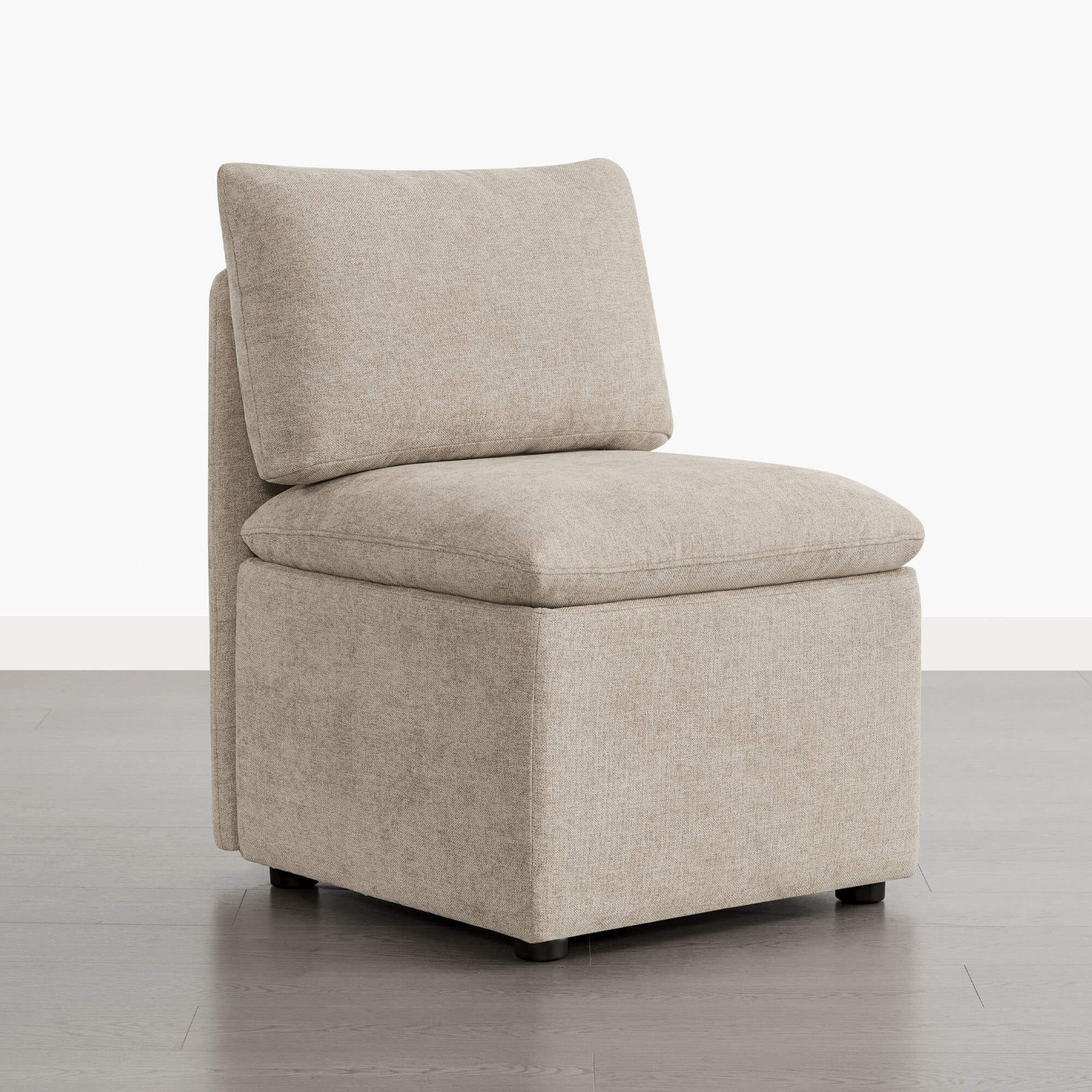 Lila Minimalist Armless Dining Chair with Storage - Image 3