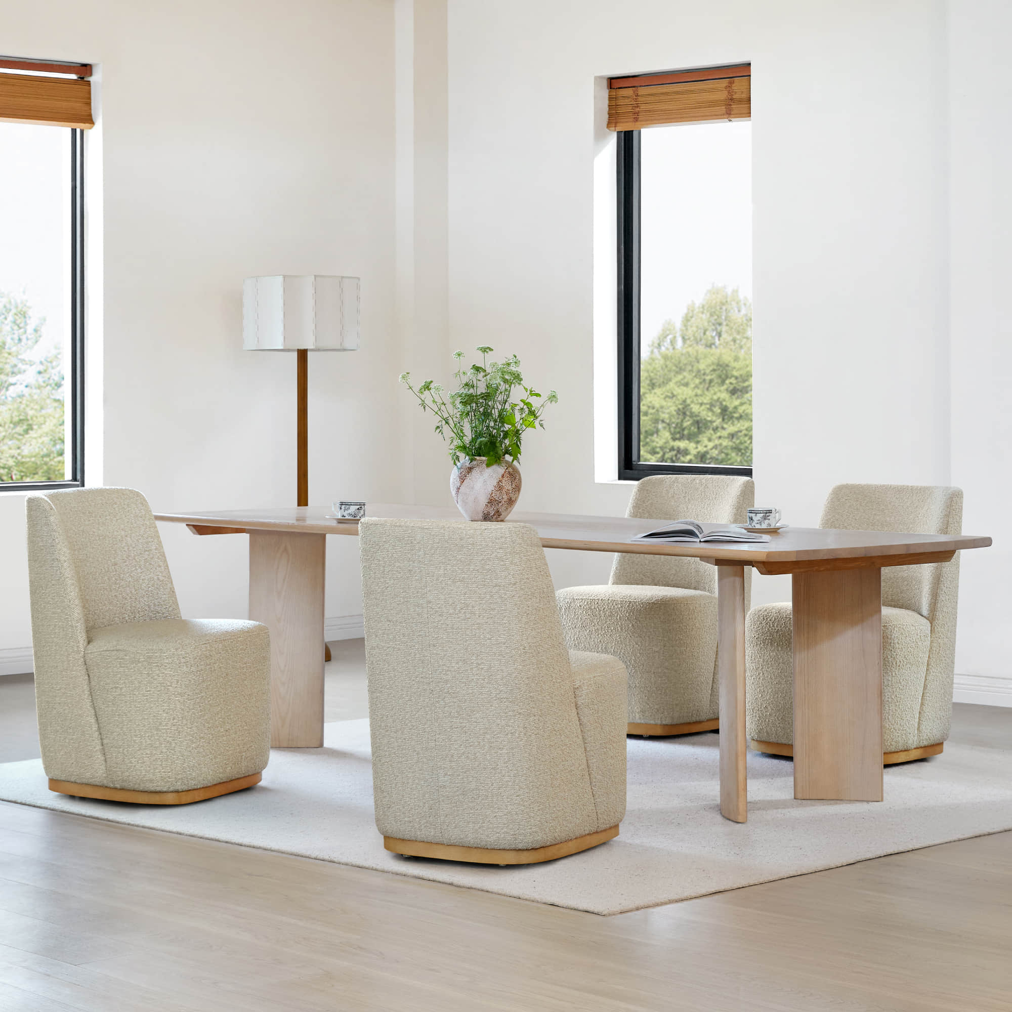 Lilibet Wingback Rolling Dining Chair With Casters - Image 37