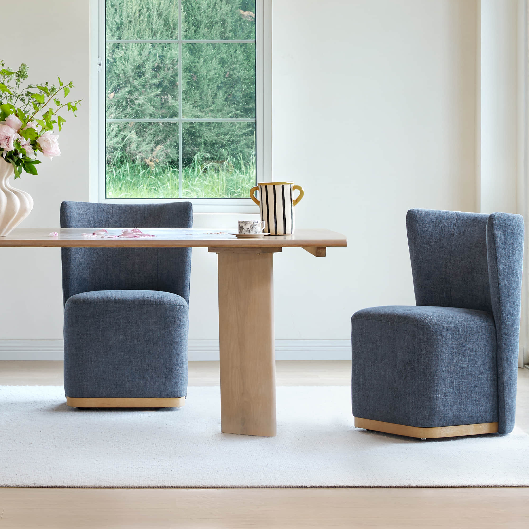 Lilibet Wingback Rolling Dining Chair With Casters - Image 74