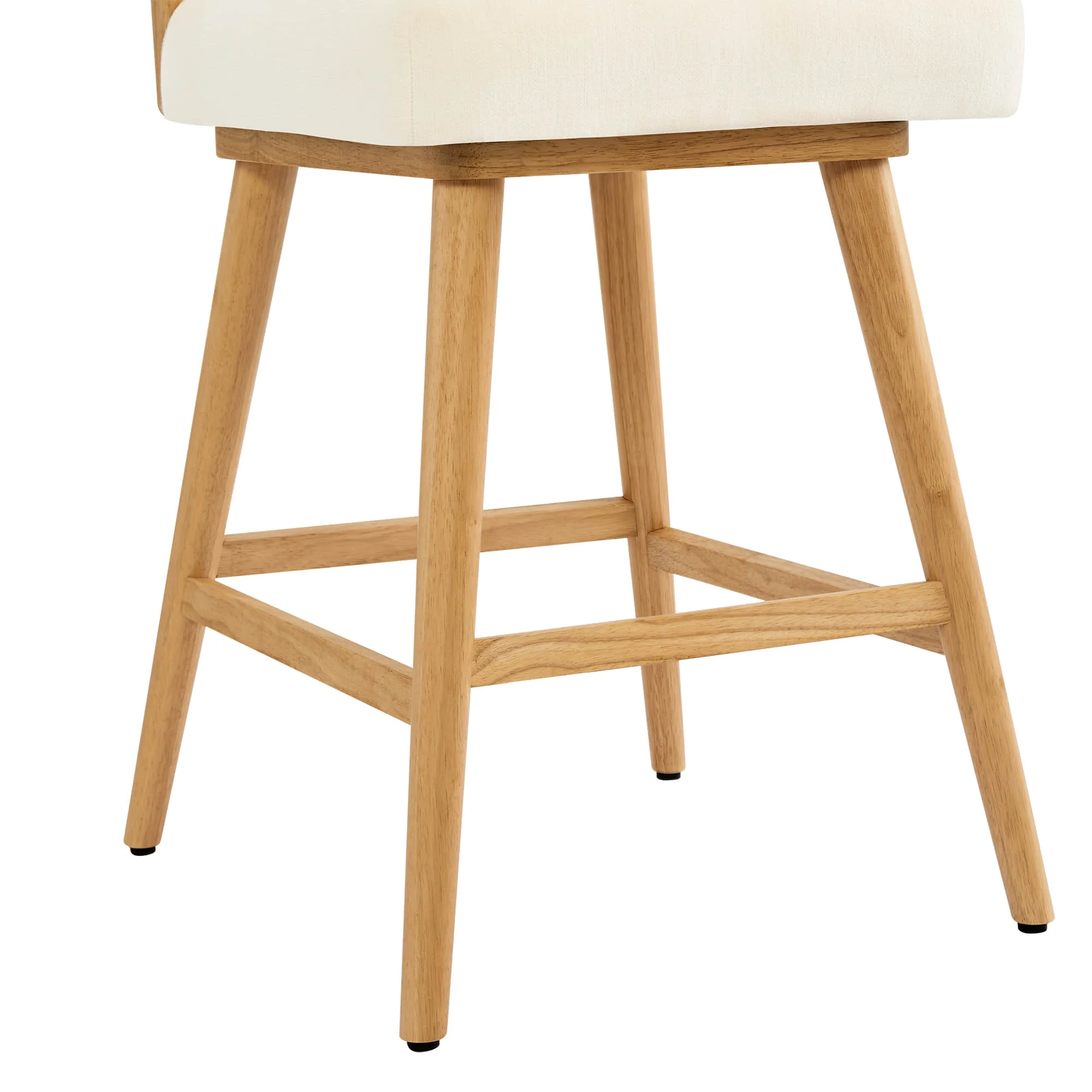 Lovy Modern Wood Base Swivel Bar Stool (Set of 2） - Image 11