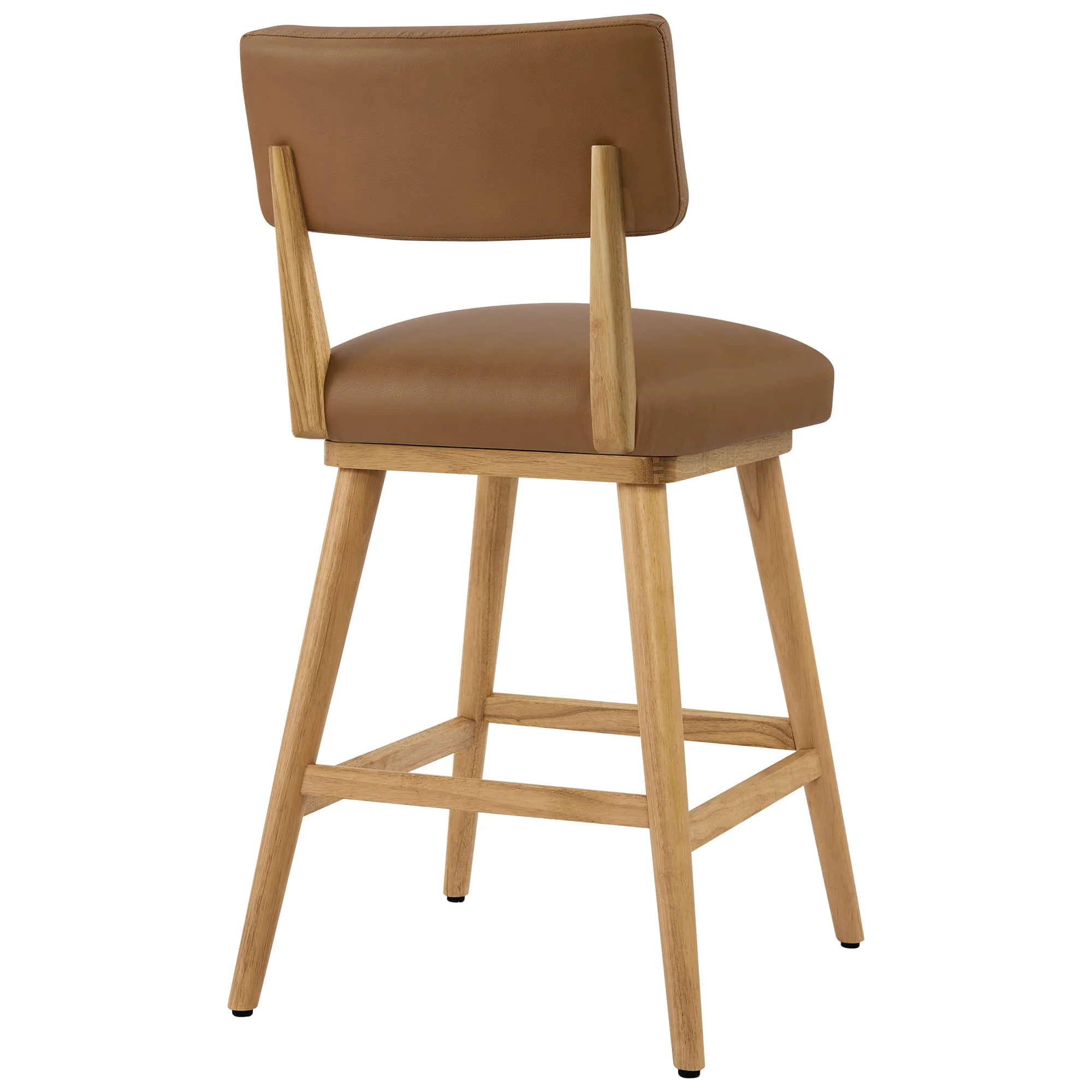 Lovy Modern Wood Base Swivel Bar Stool (Set of 2） - Image 14
