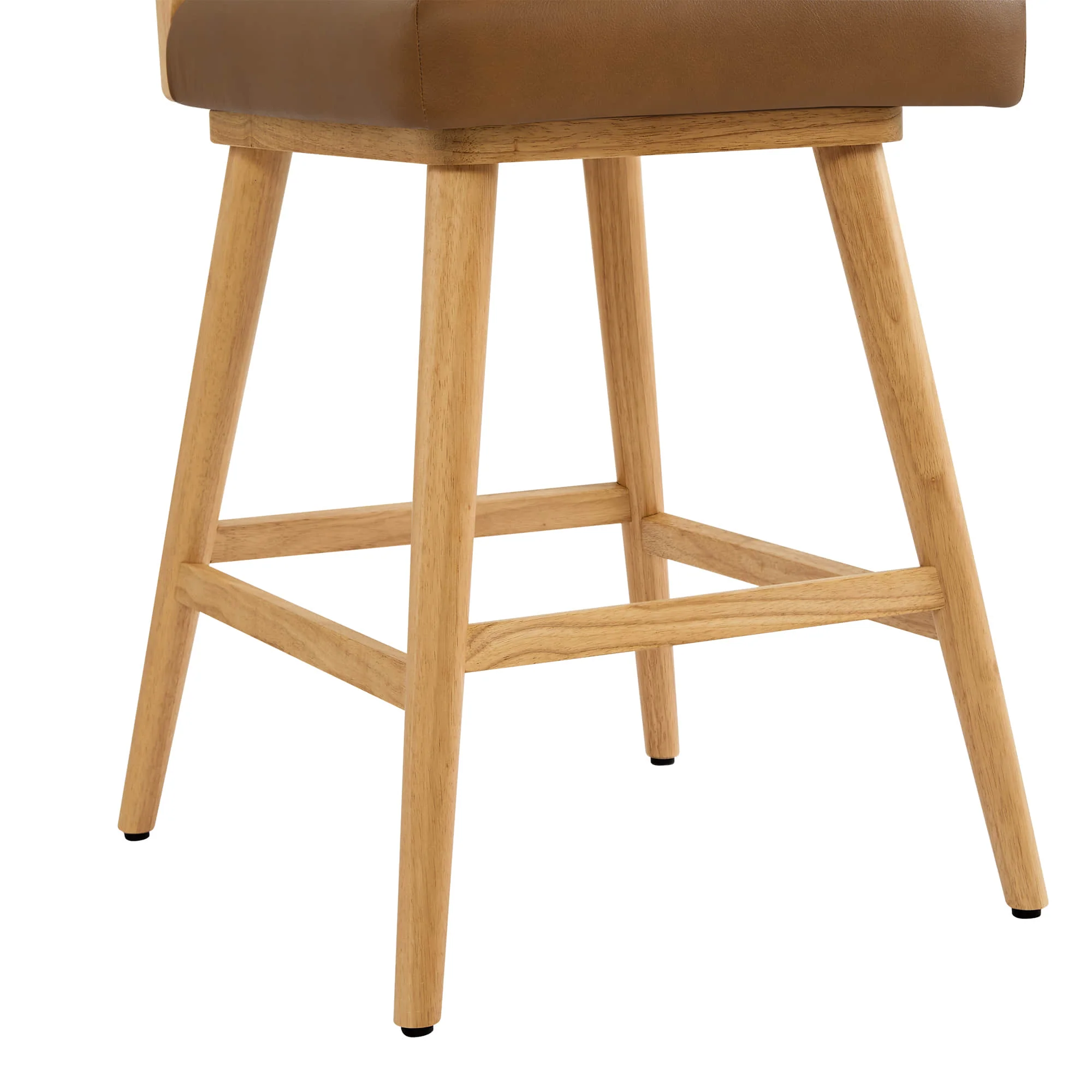 Lovy Modern Wood Base Swivel Bar Stool (Set of 2） - Image 19