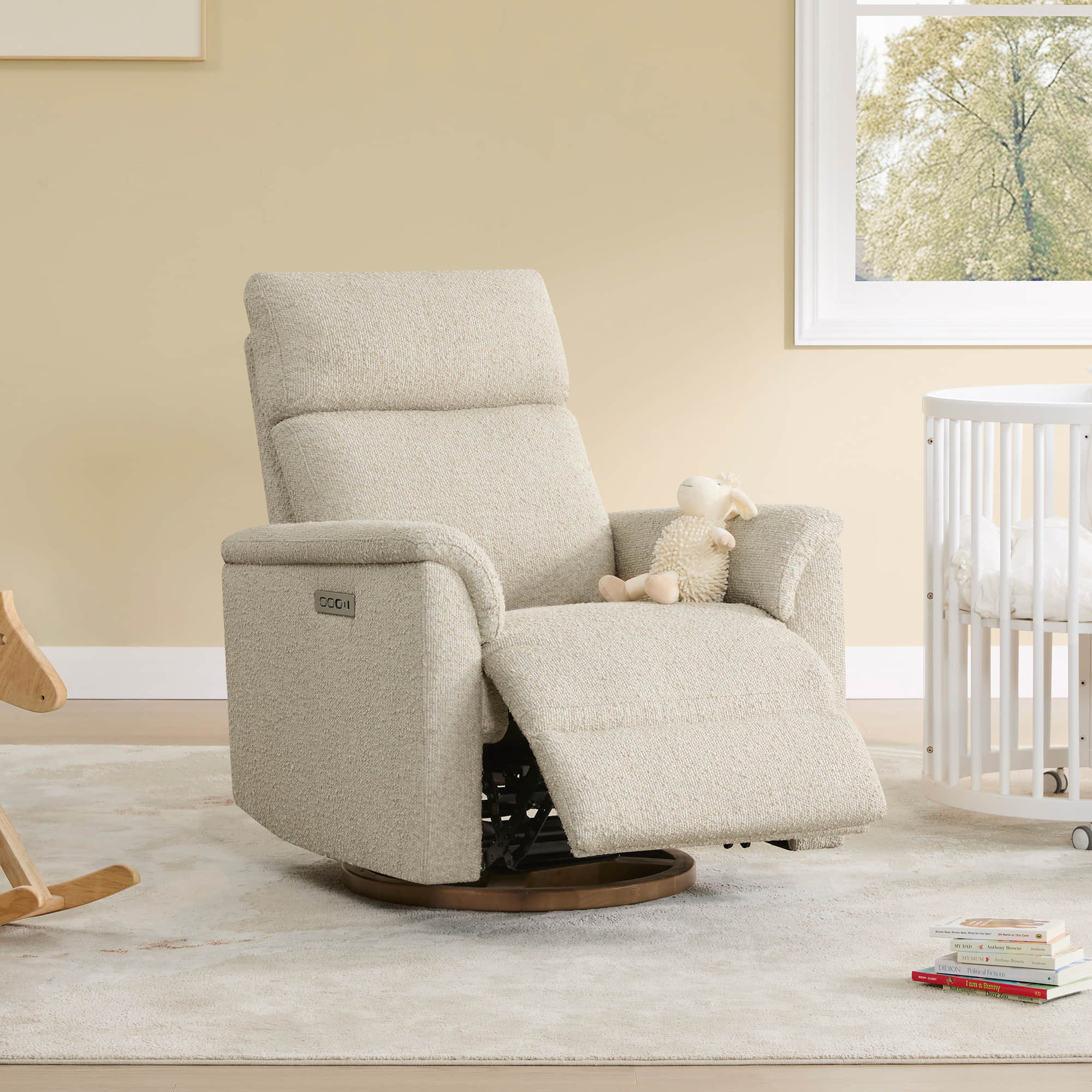 Lulla Power Swivel Nursery Glider Recliner with Power Headrest and Nightlight - Image 28