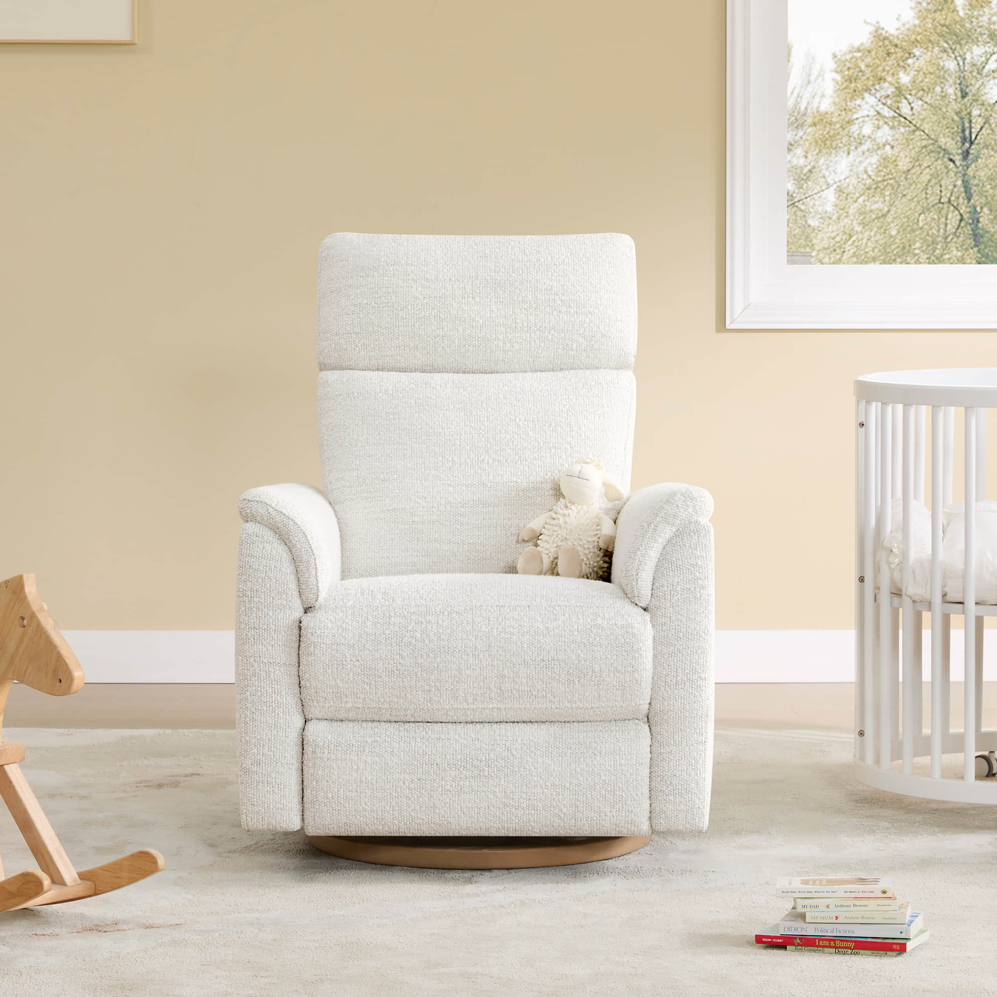 Lulla Power Swivel Nursery Glider Recliner with Power Headrest and Nightlight - Image 30