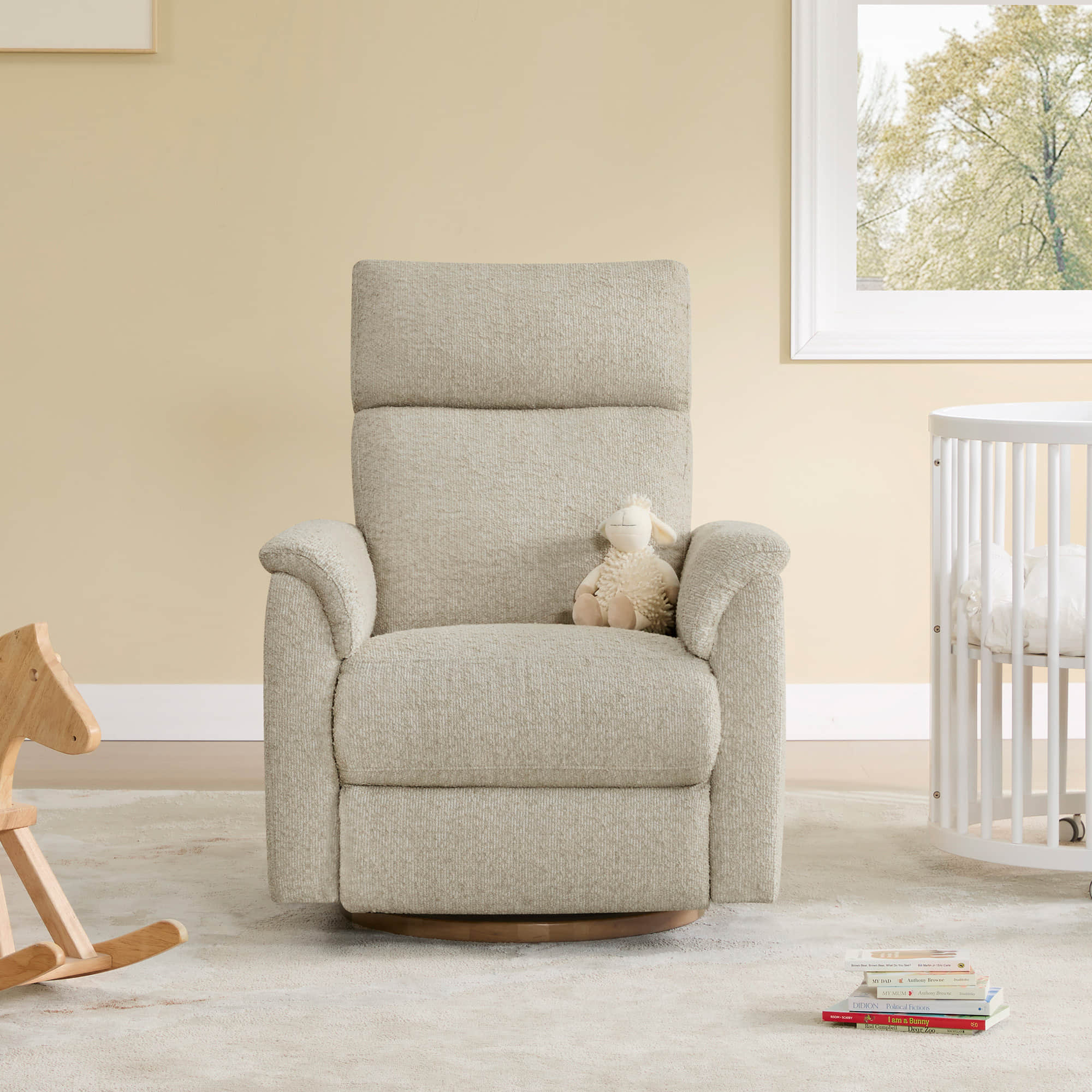 Lulla Power Swivel Nursery Glider Recliner with Power Headrest and Nightlight - Image 33