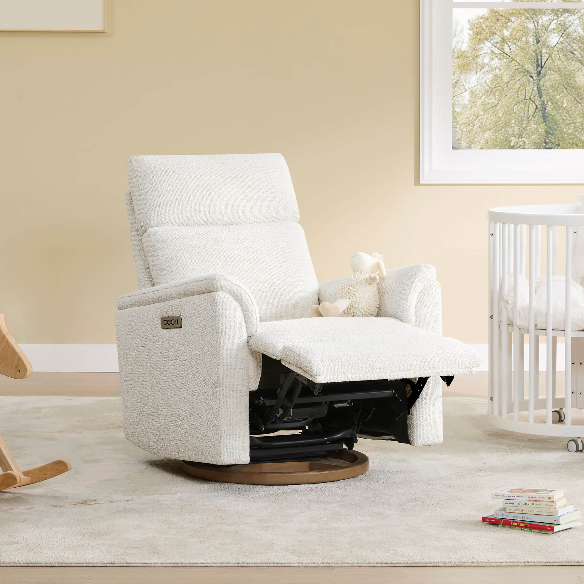 Lulla Power Swivel Nursery Glider Recliner with Power Headrest and Nightlight - Image 39