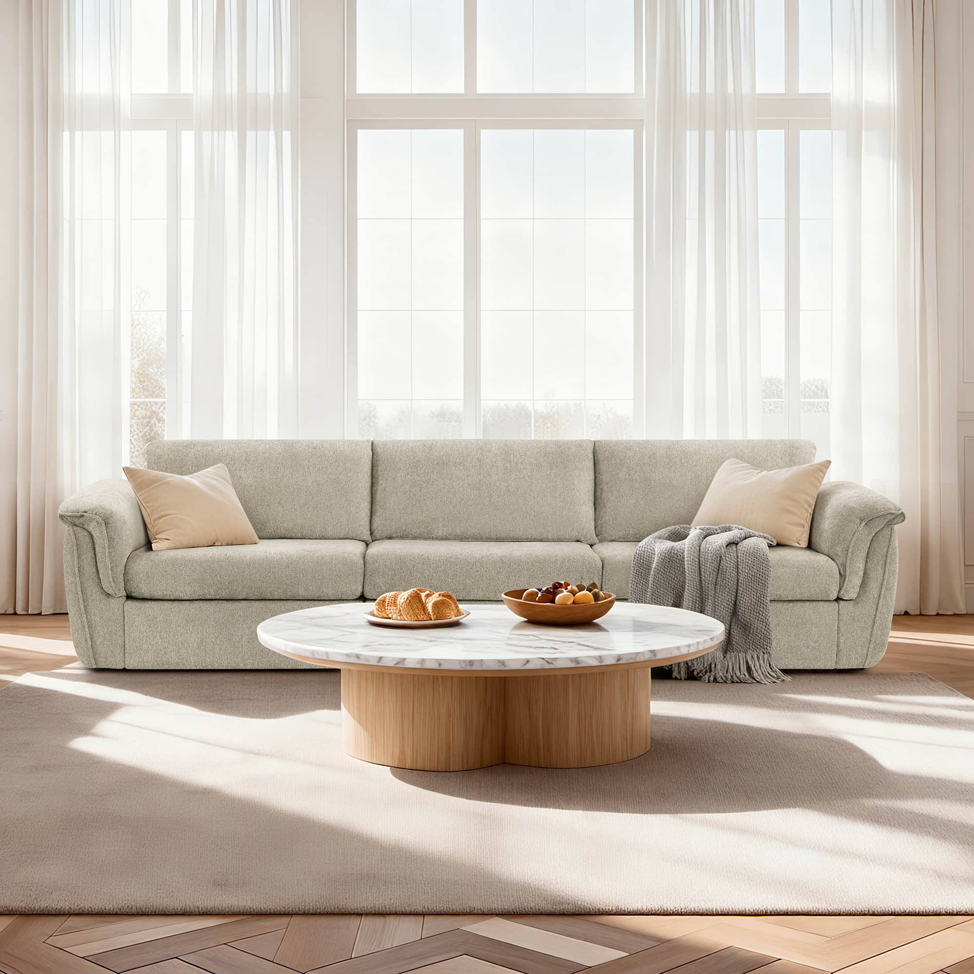 Maisie 3-seat Modular Double-layer Armrest Sofa - Image 11