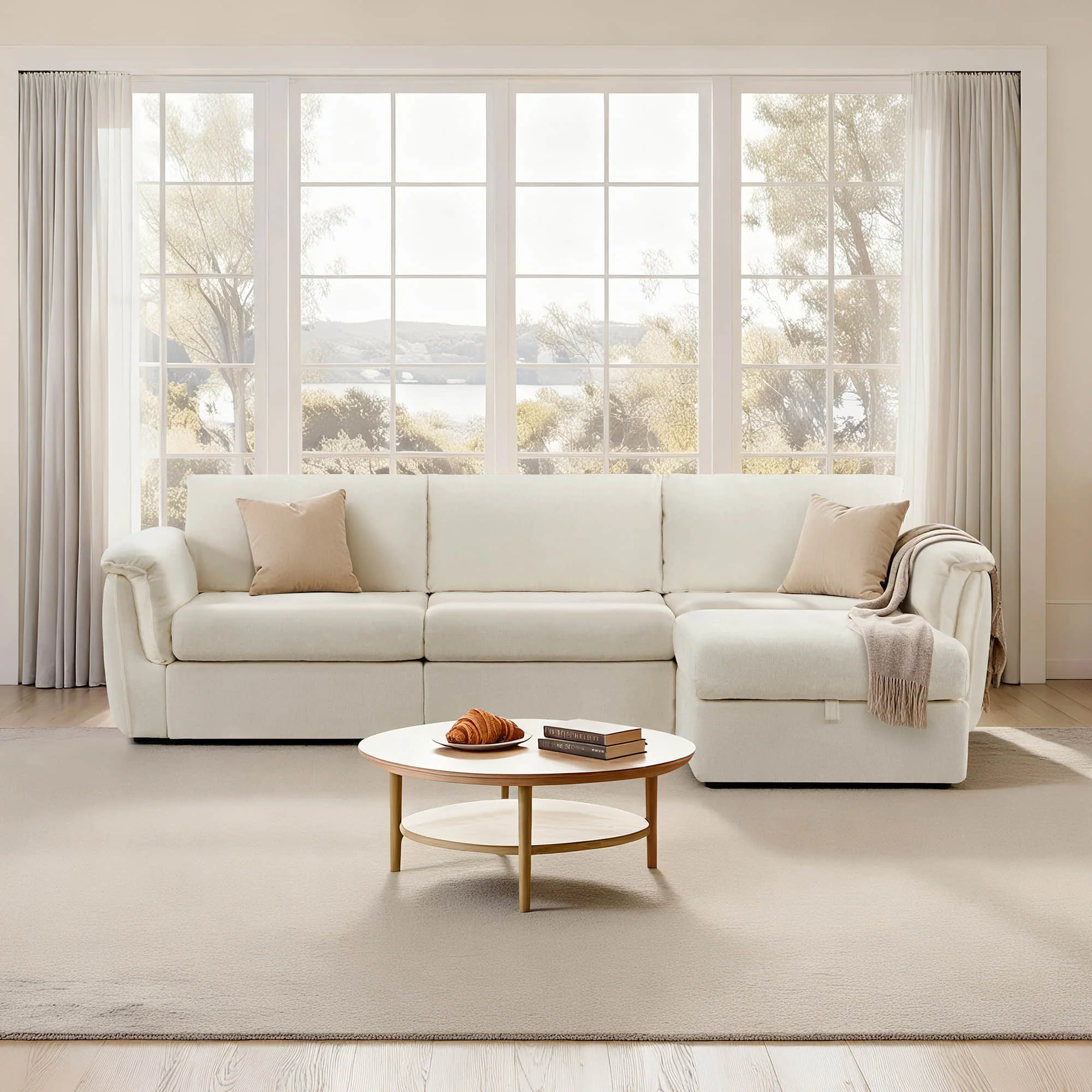 Maisie 4-seat Modular Sofa with Storage Ottoman - Image 13