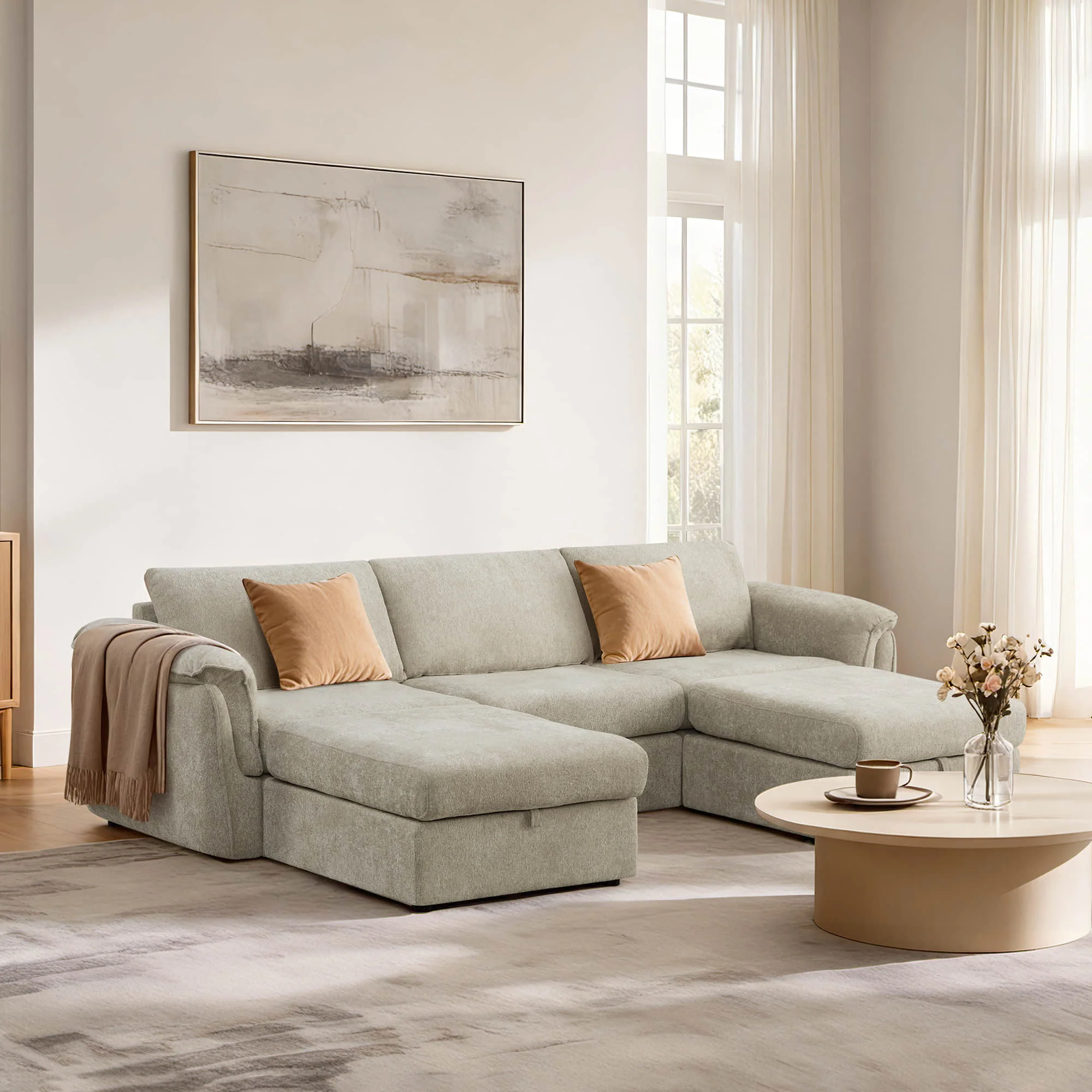 Maisie 5-seat Modular Sofa with Storage Ottoman - Image 2
