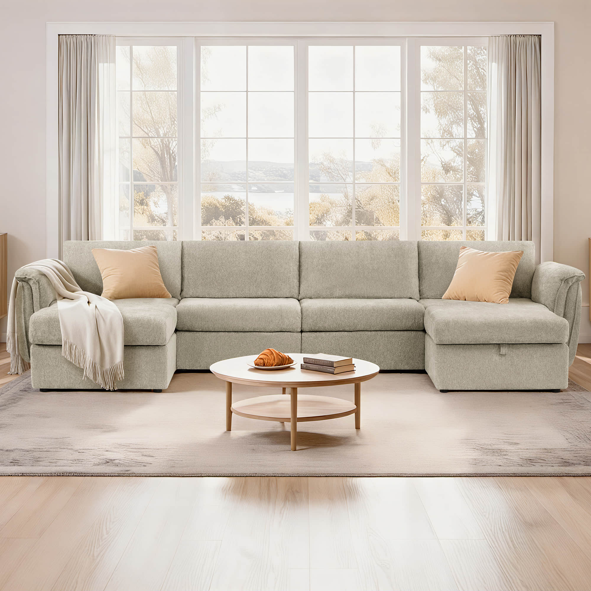 Maisie 6-seat Modular Sofa with Storage Ottoman - Image 12