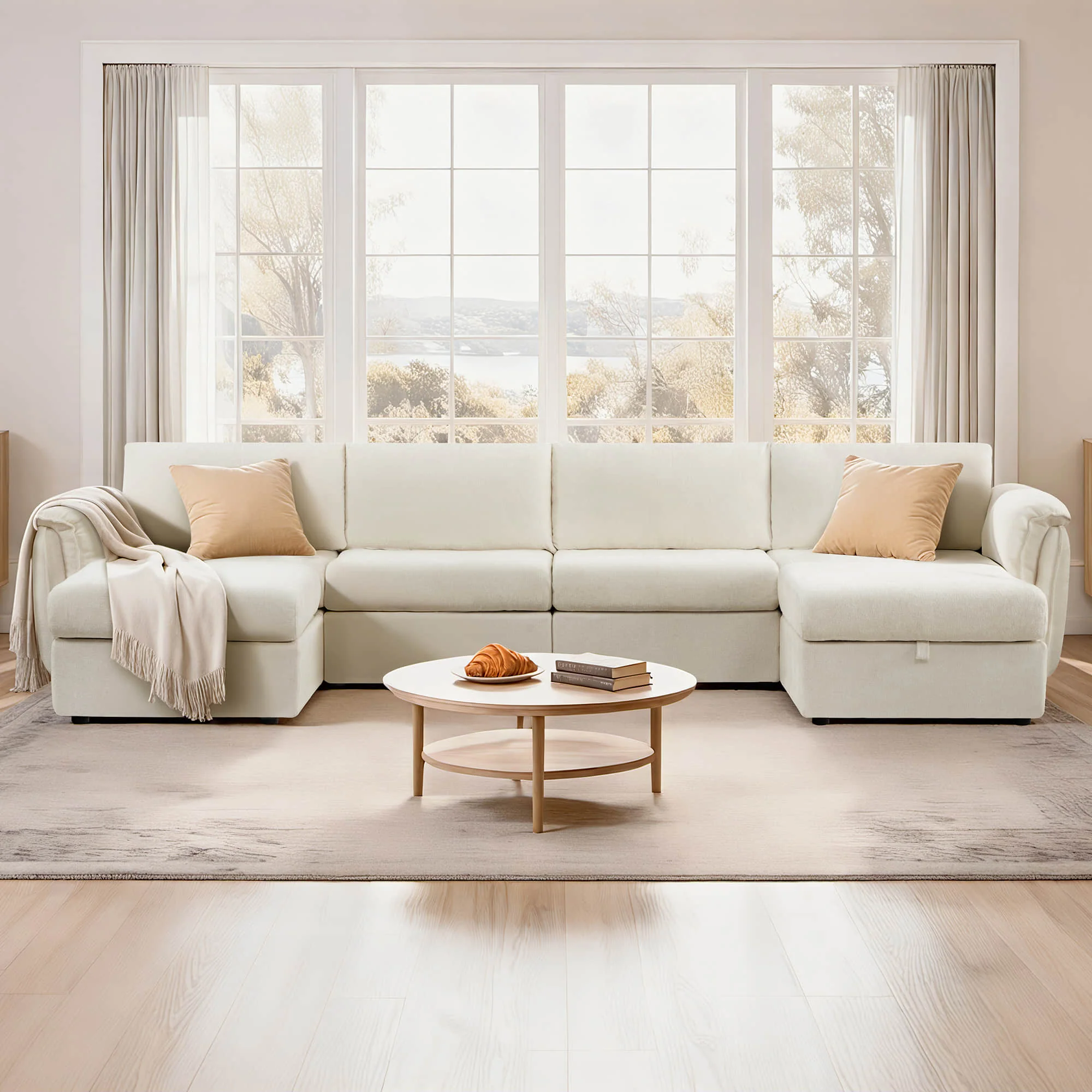 Maisie 6-seat Modular Sofa with Storage Ottoman - Image 13