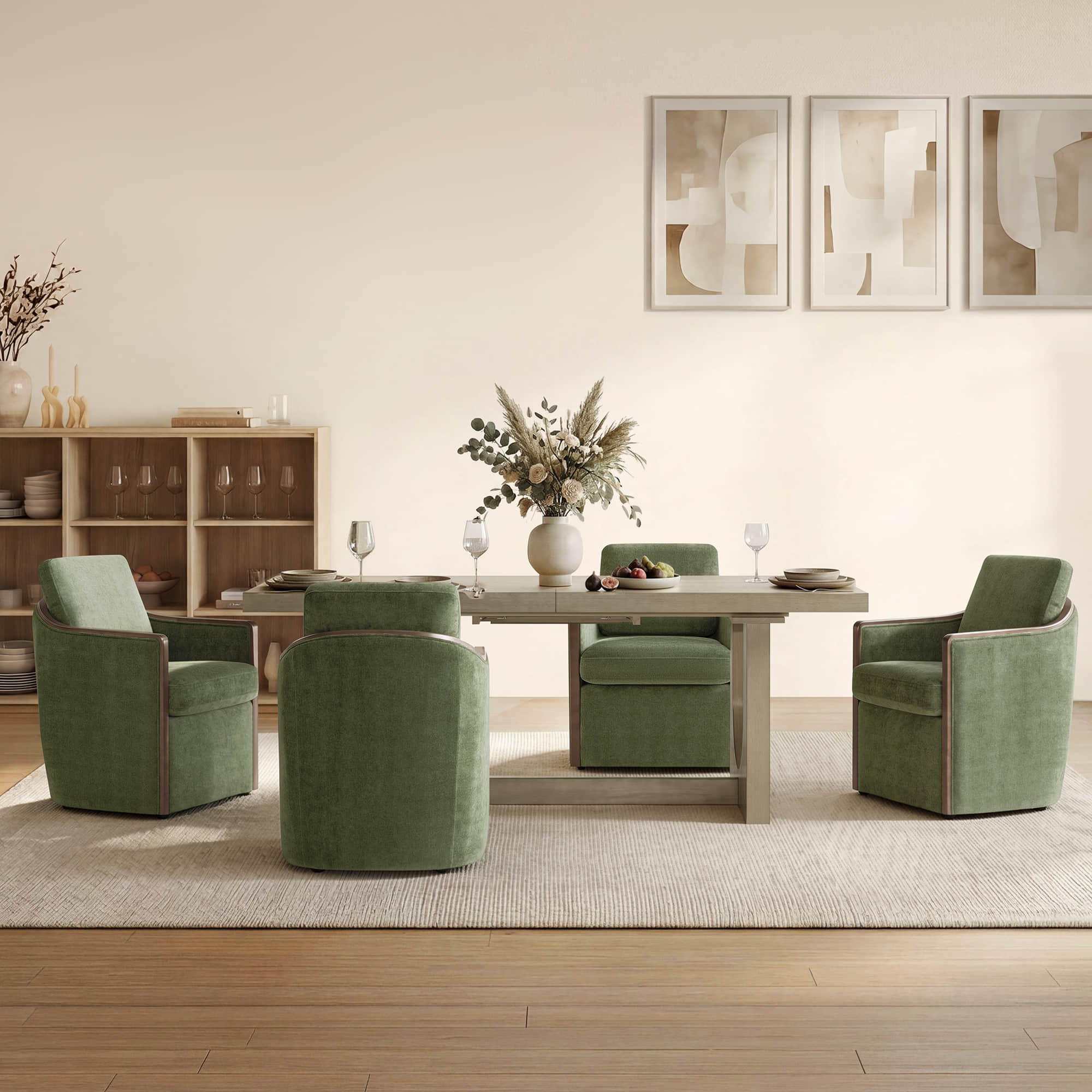 Margie U-Shaped Wood Extendable Dining Table, 78"-95.9" - Image 20