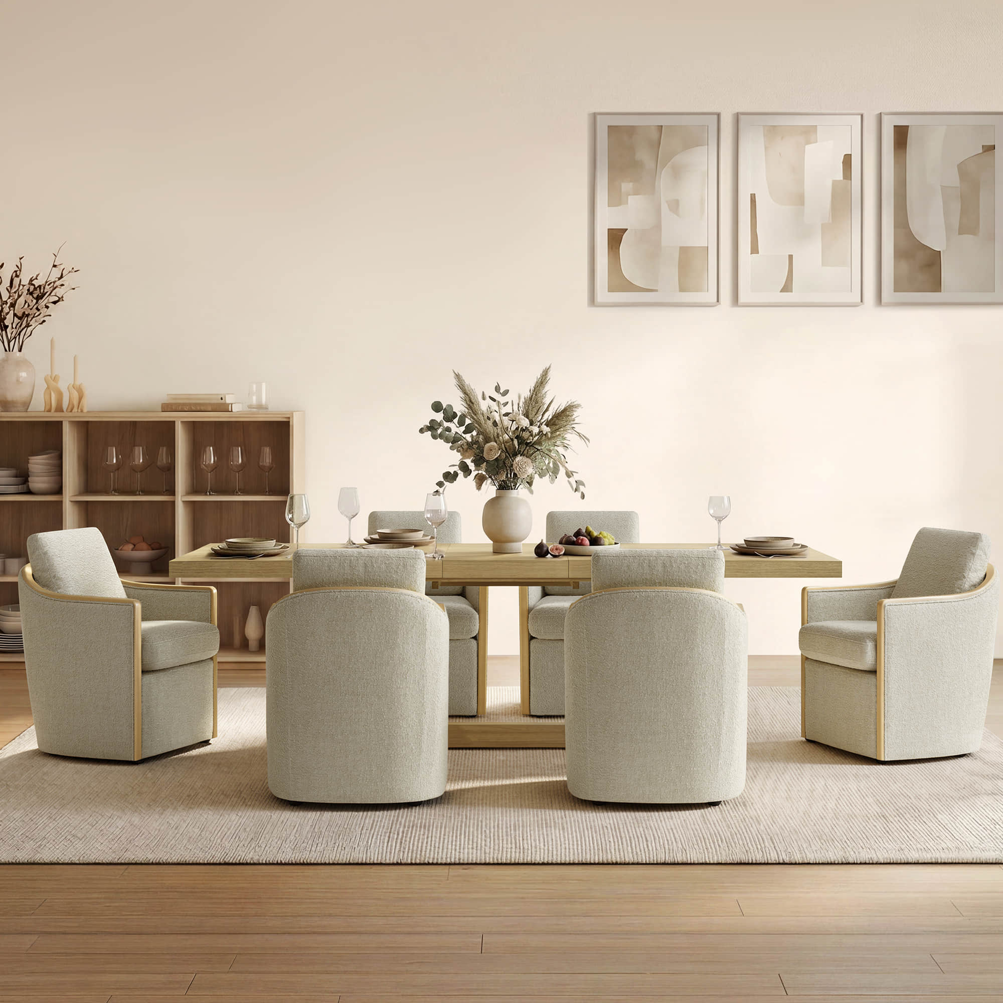 Margie U-Shaped Wood Extendable Dining Table, 78"-95.9" - Image 2
