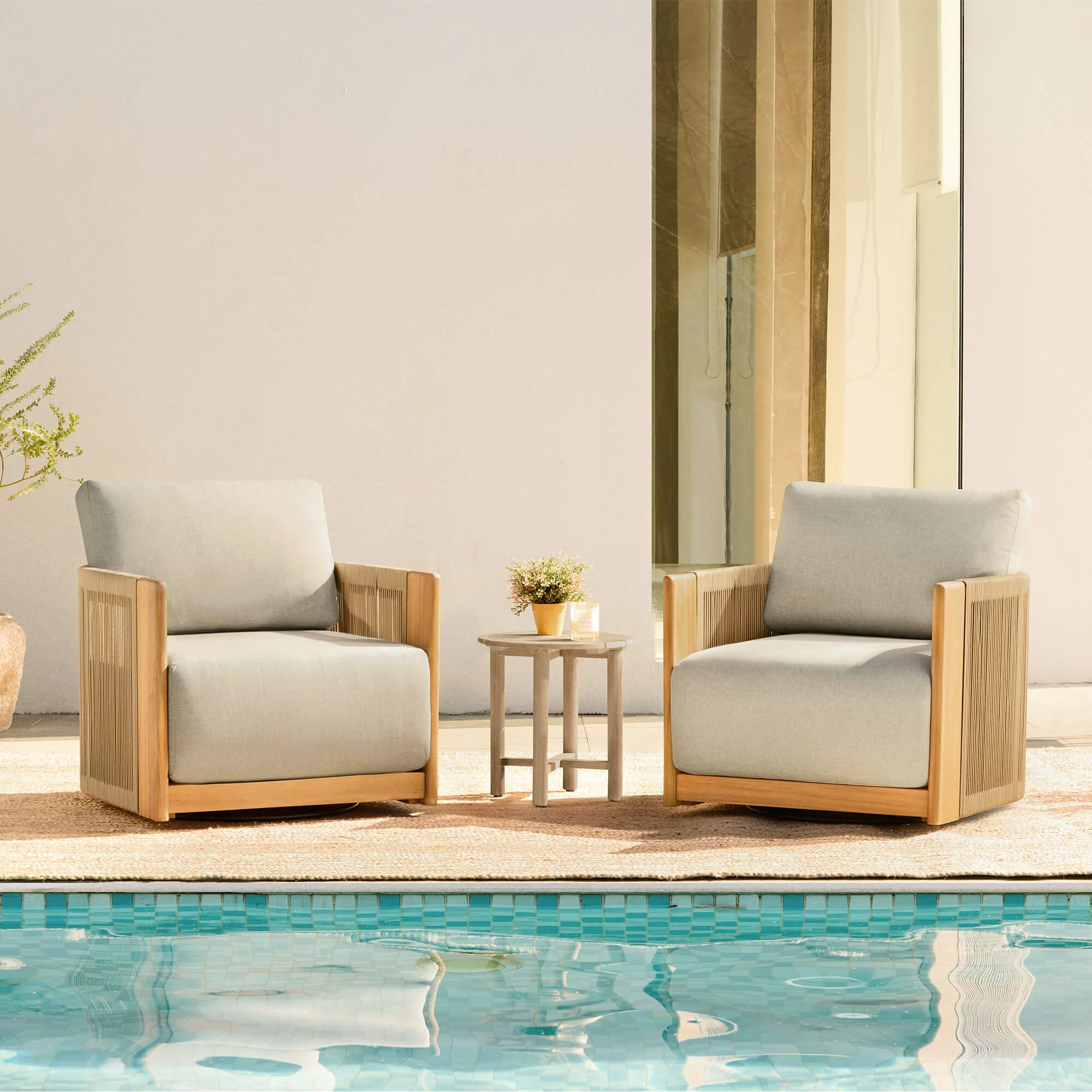Marisol Outdoor Fully-assembled Rope Wood Accent Chair - Image 10