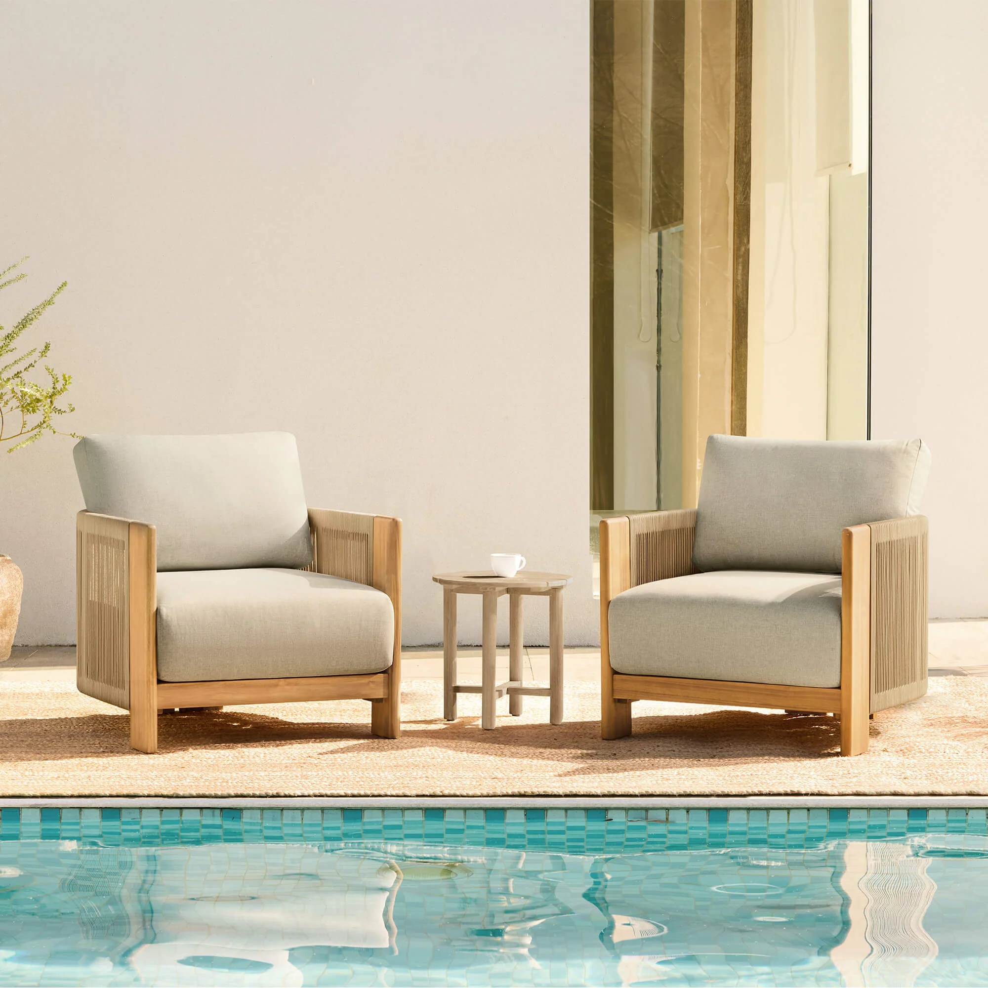 Marisol Outdoor Fully-assembled Rope Wood Accent Chair - Image 11