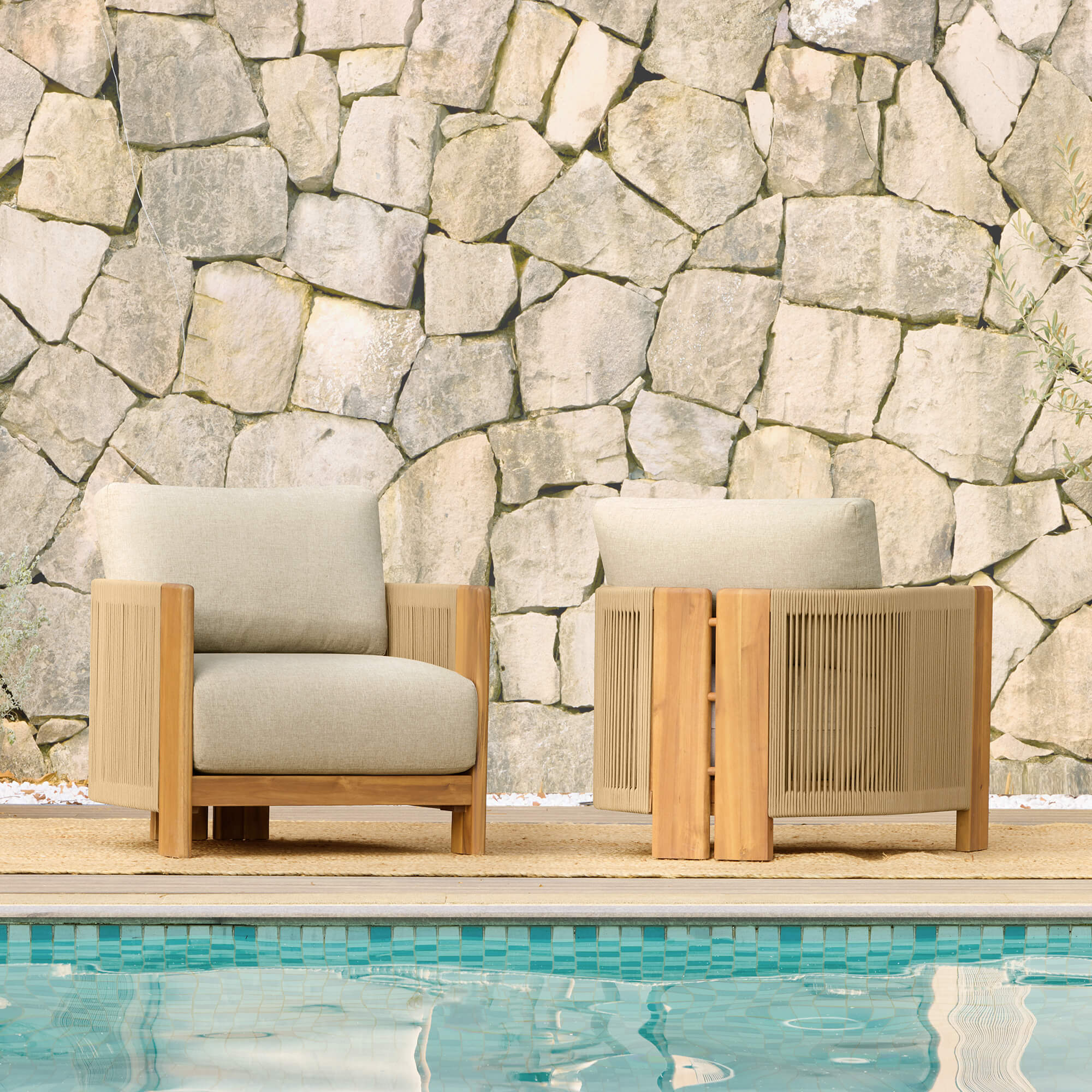 Marisol Outdoor Fully-assembled Rope Wood Accent Chair - Image 12