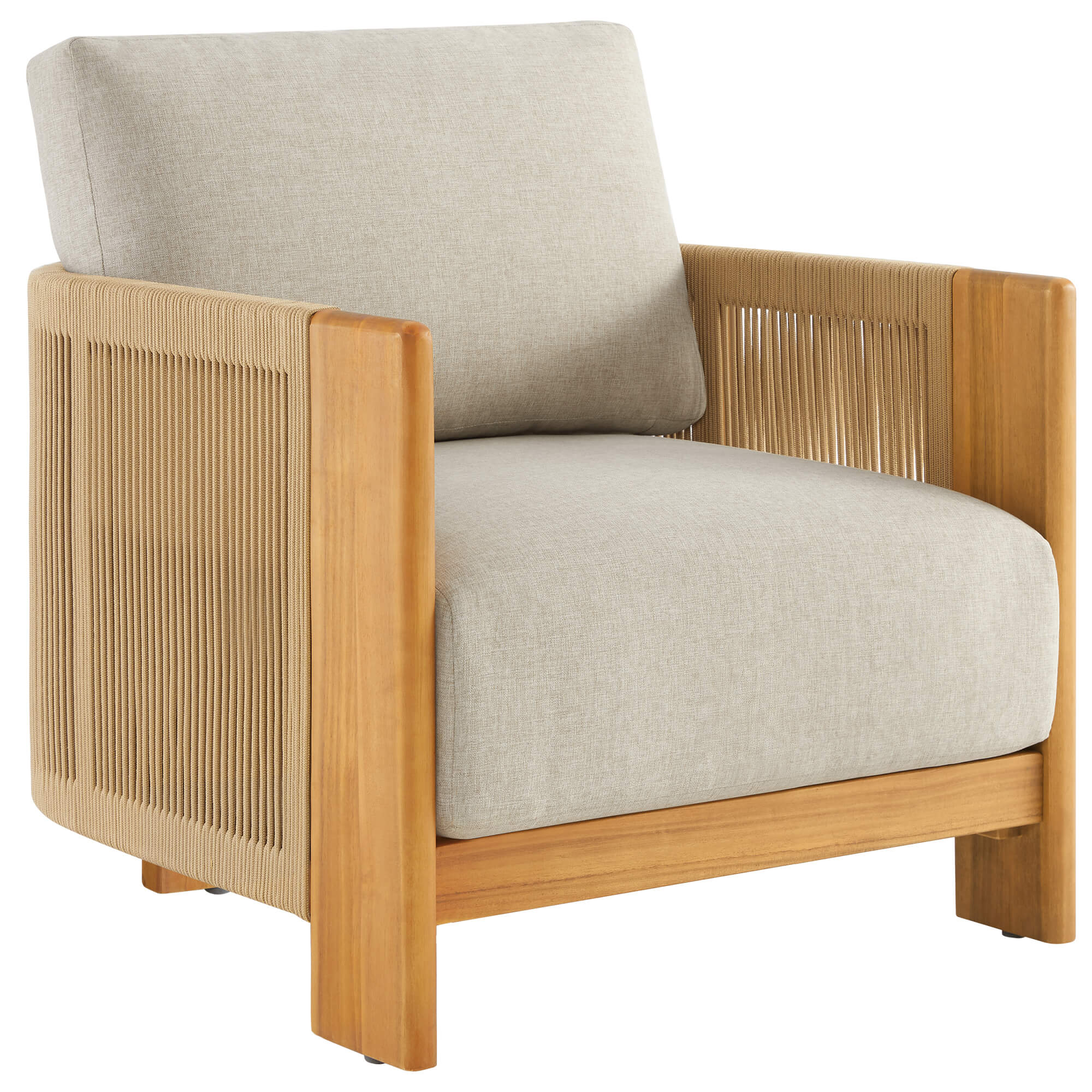 Marisol Outdoor Fully-assembled Rope Wood Accent Chair - Image 16