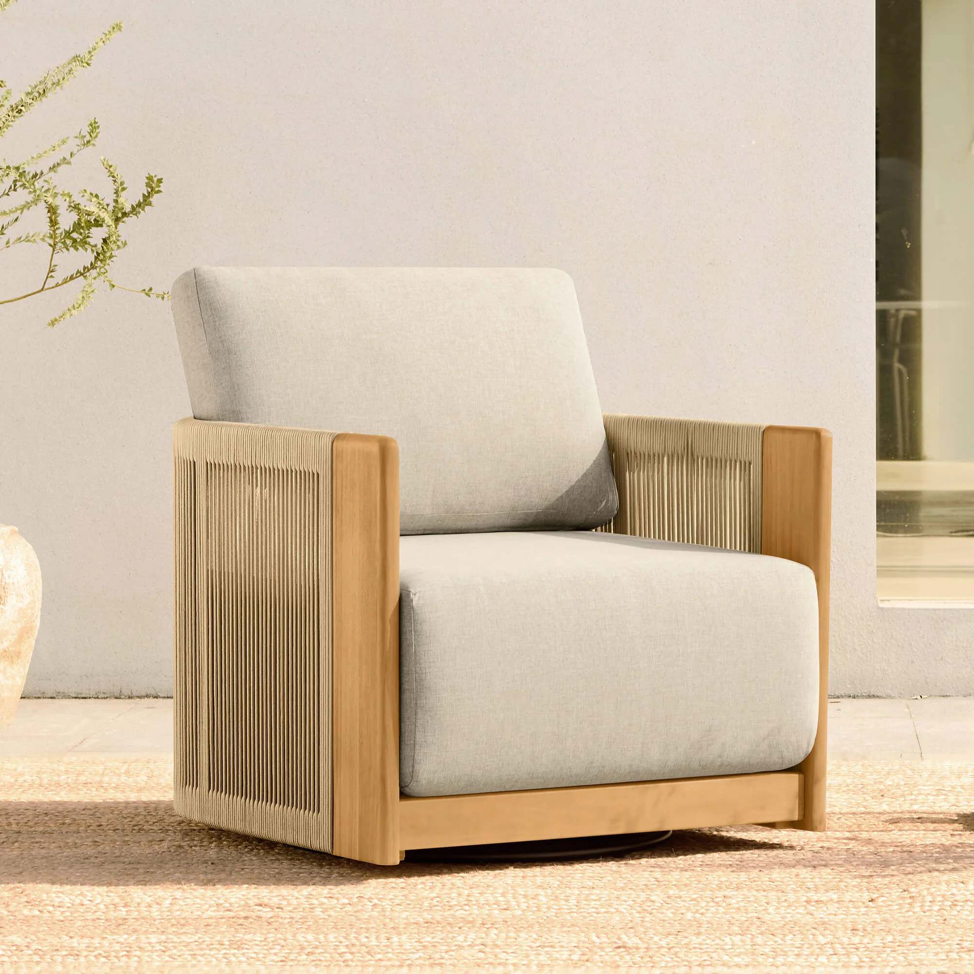 Marisol Outdoor Fully-assembled Rope Wood Accent Chair - Image 7