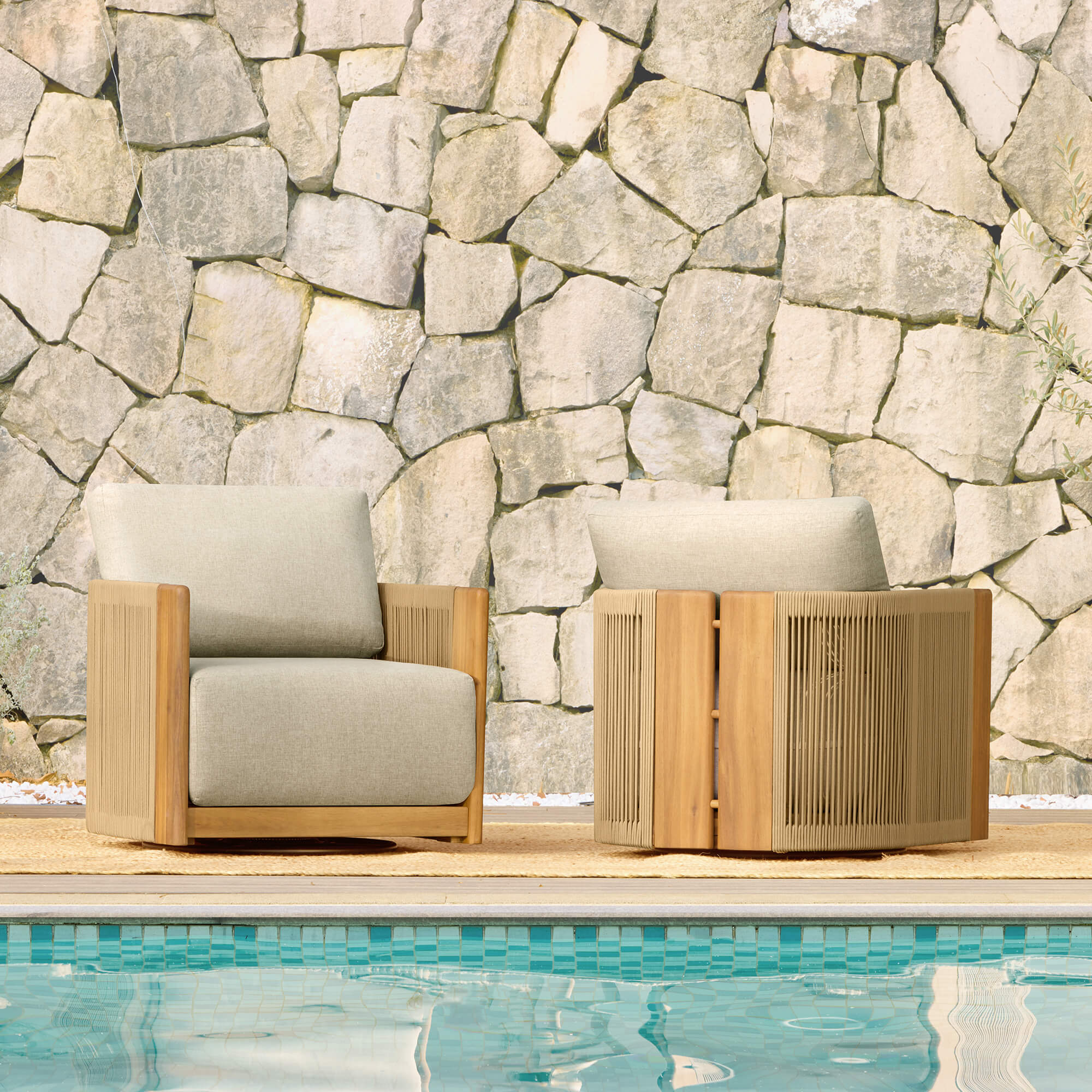 Marisol Outdoor Fully-assembled Rope Wood Accent Chair - Image 9