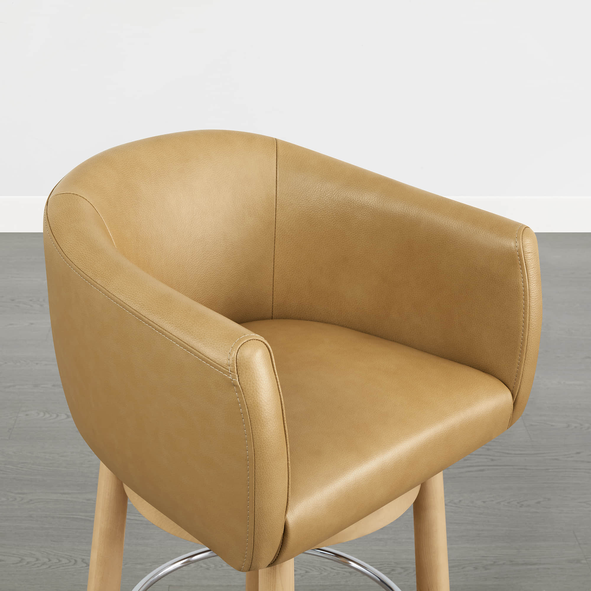 Mateo Barrel Genuine Leather Swivel Bar Stool (Set of 2) - Image 14