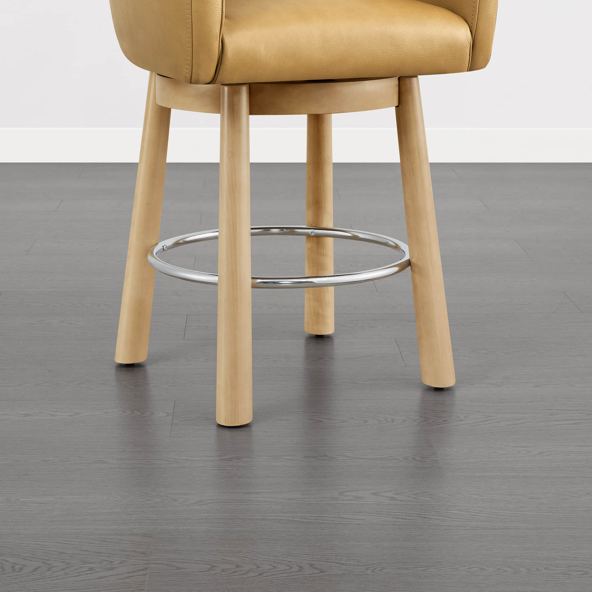 Mateo Barrel Genuine Leather Swivel Bar Stool (Set of 2) - Image 15