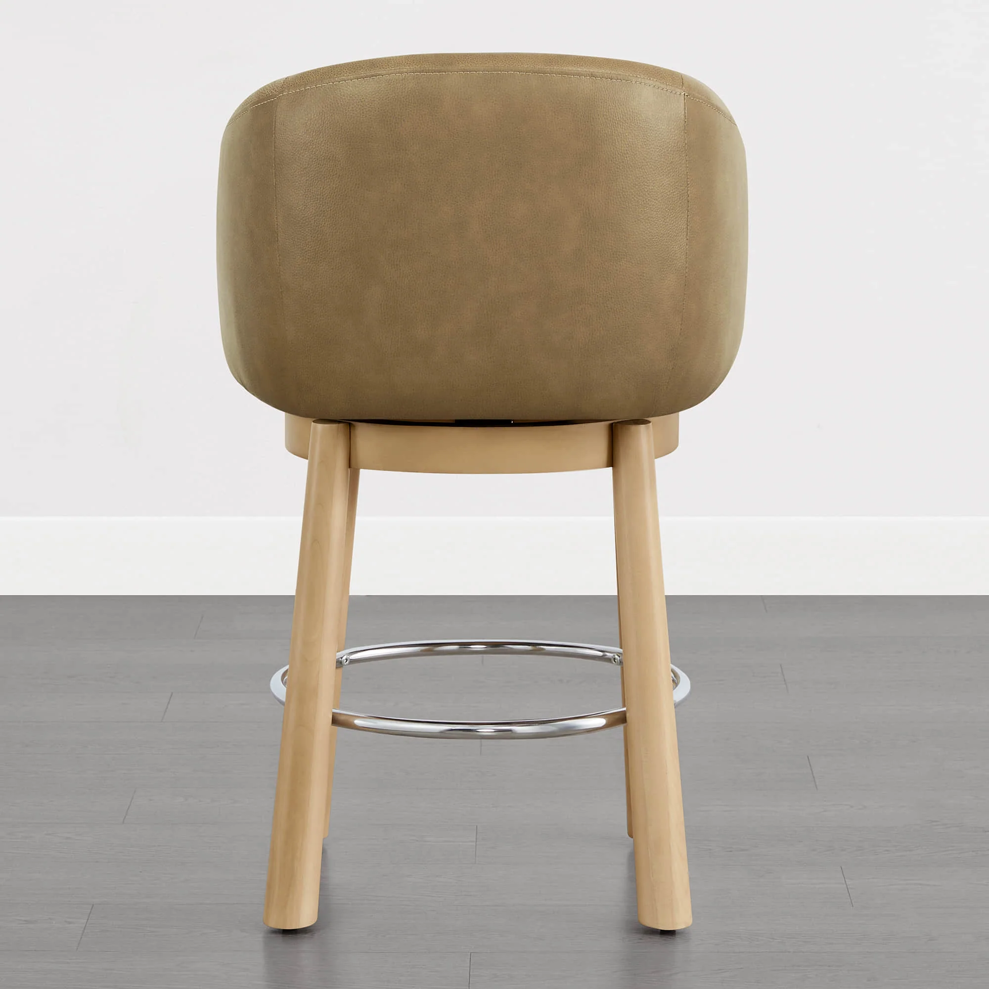 Mateo Barrel Genuine Leather Swivel Bar Stool (Set of 2) - Image 16