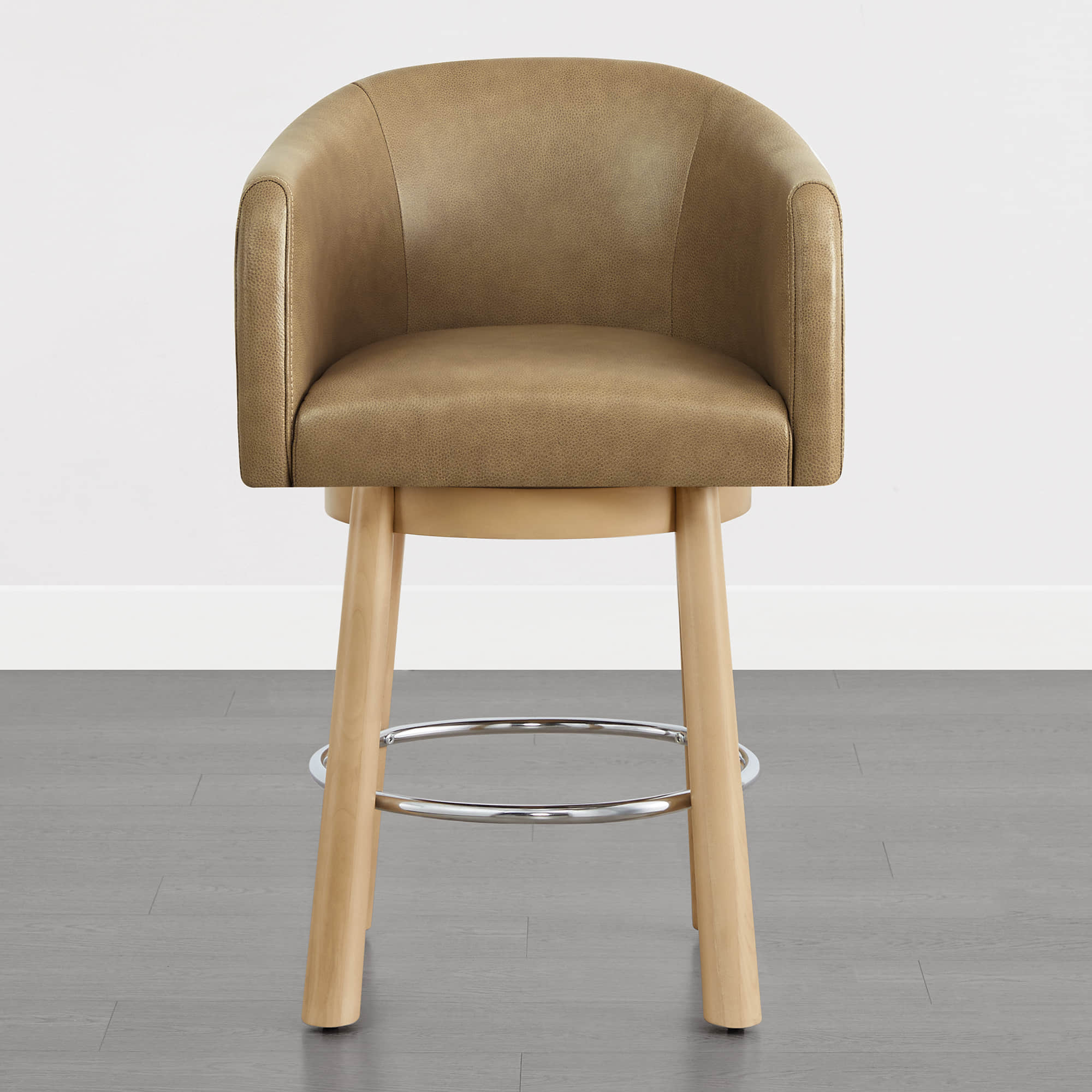 Mateo Barrel Genuine Leather Swivel Bar Stool (Set of 2) - Image 23