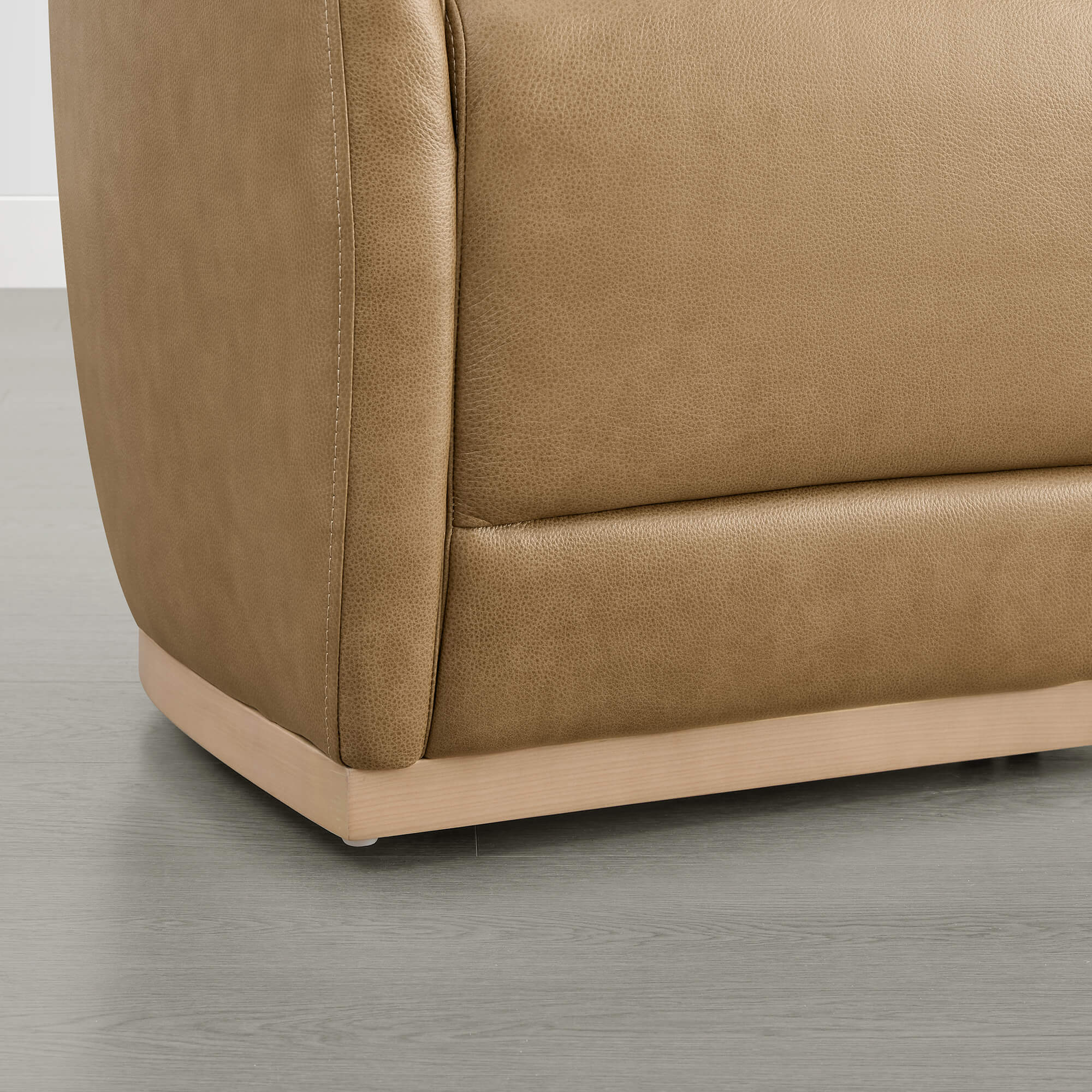Mateo Curved Genuine Leather Rolling Dining Chair (Set of 2) - Image 3