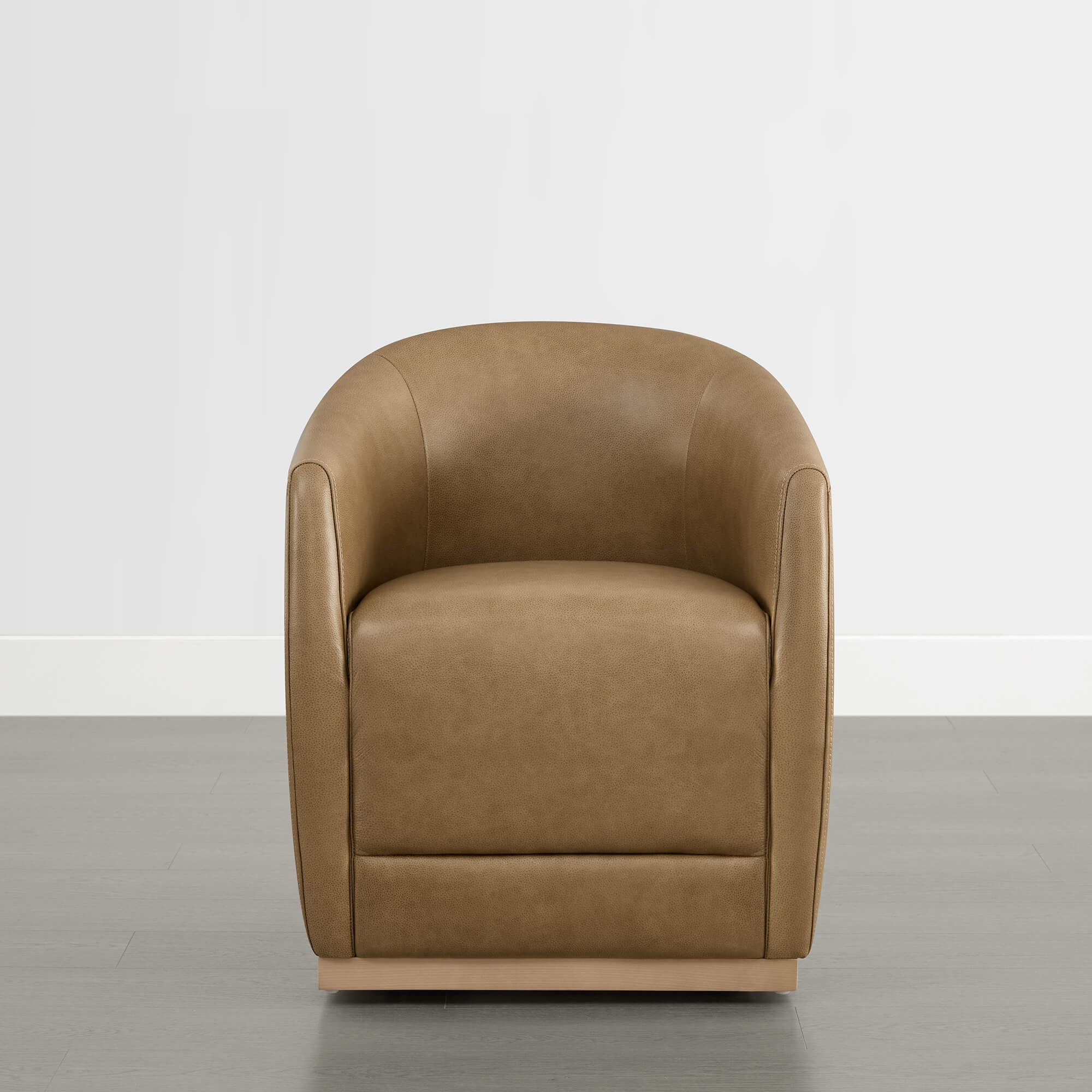 Mateo Curved Genuine Leather Rolling Dining Chair (Set of 2) - Image 34