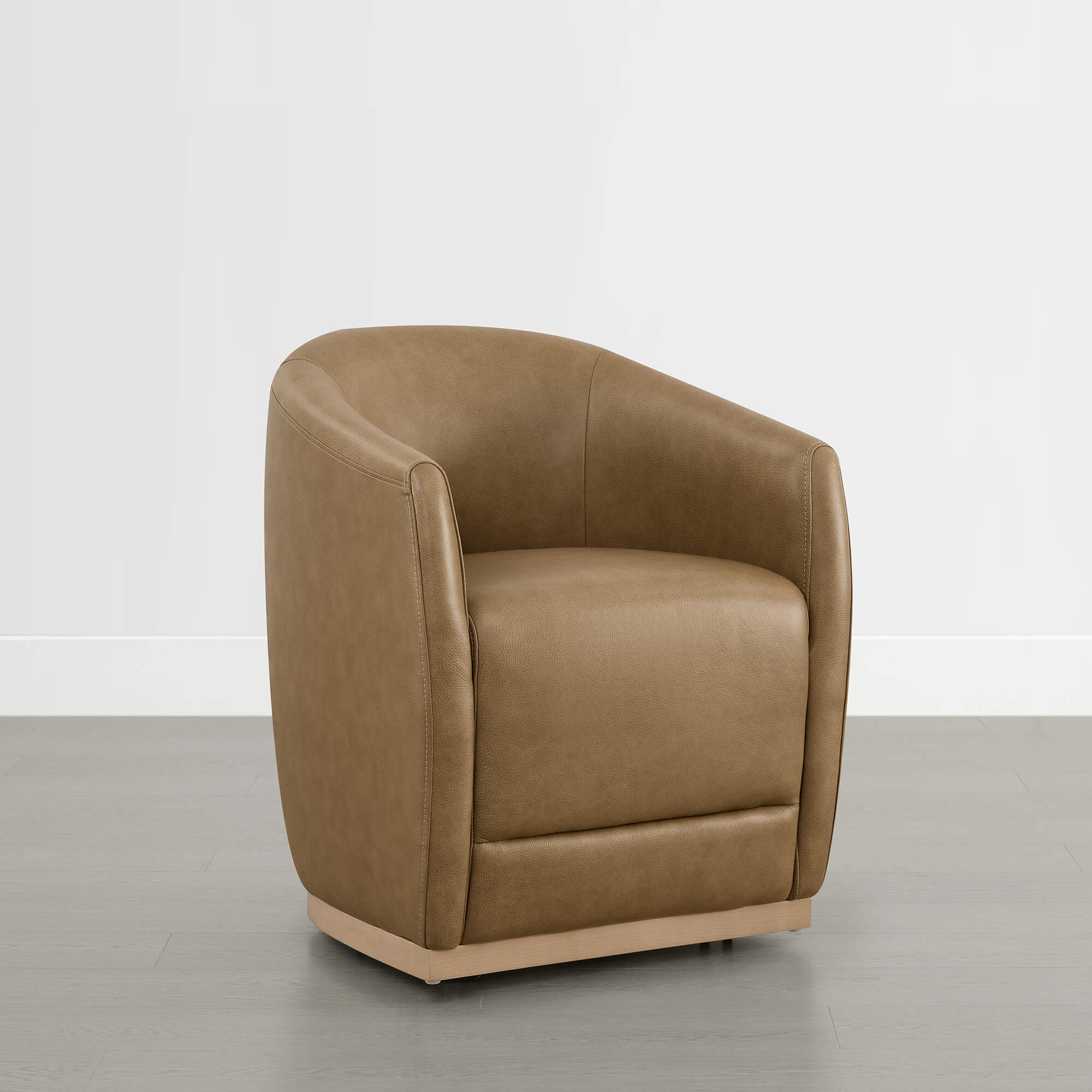 Mateo Curved Genuine Leather Rolling Dining Chair (Set of 2) - Image 37