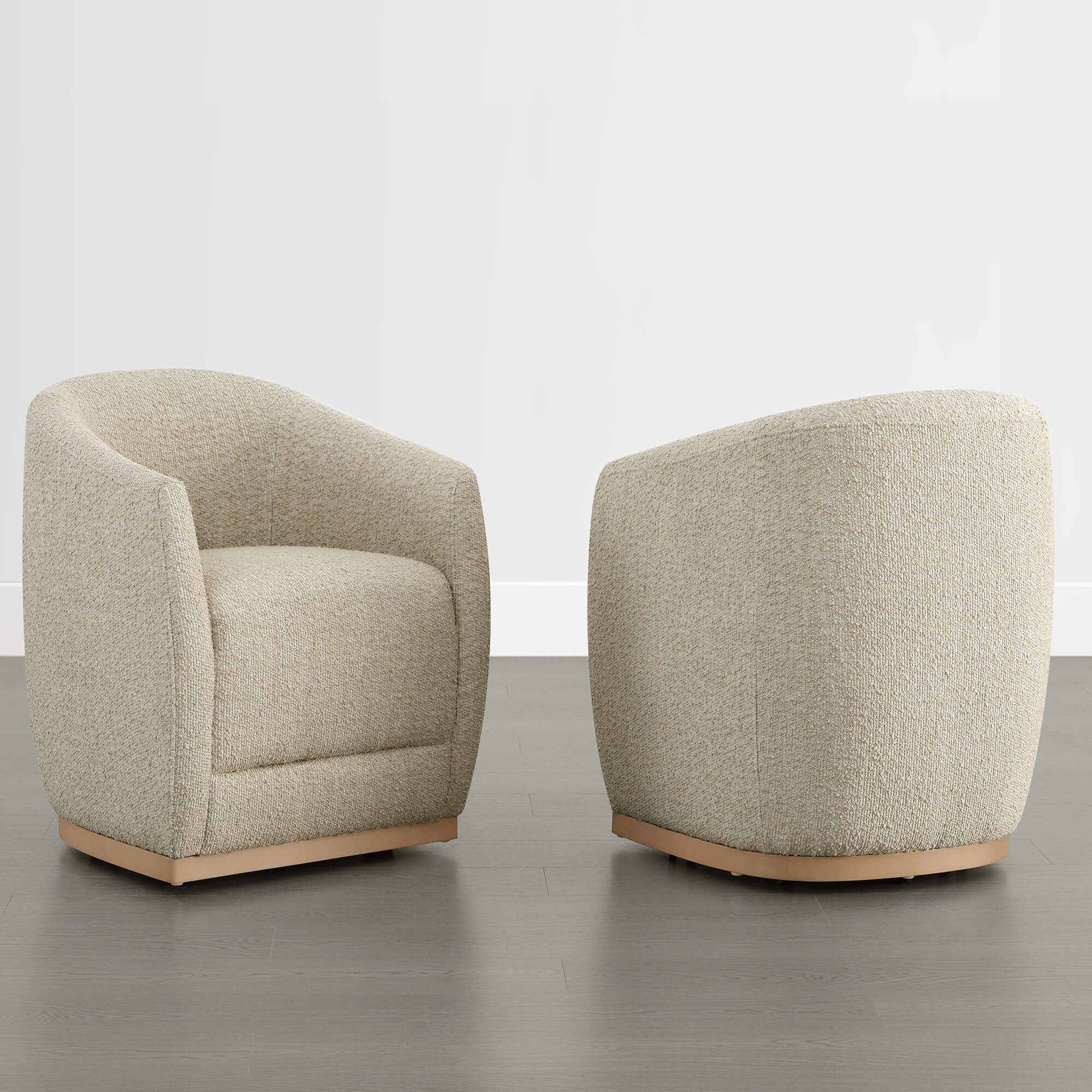 Mateo Curved Genuine Leather Rolling Dining Chair (Set of 2) - Image 4