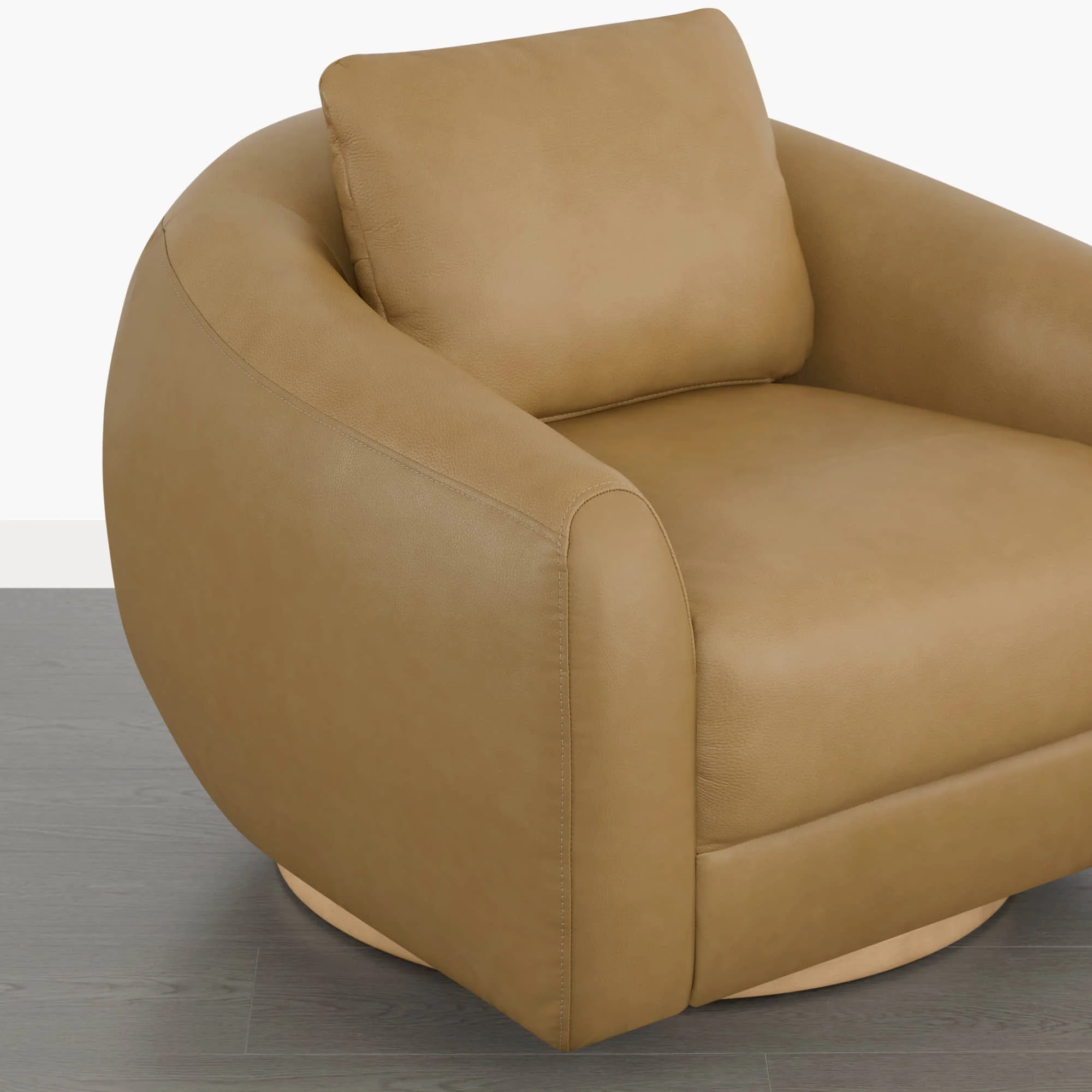 Mateo Modern Genuine Leather Swivel Accent Chair - Image 22