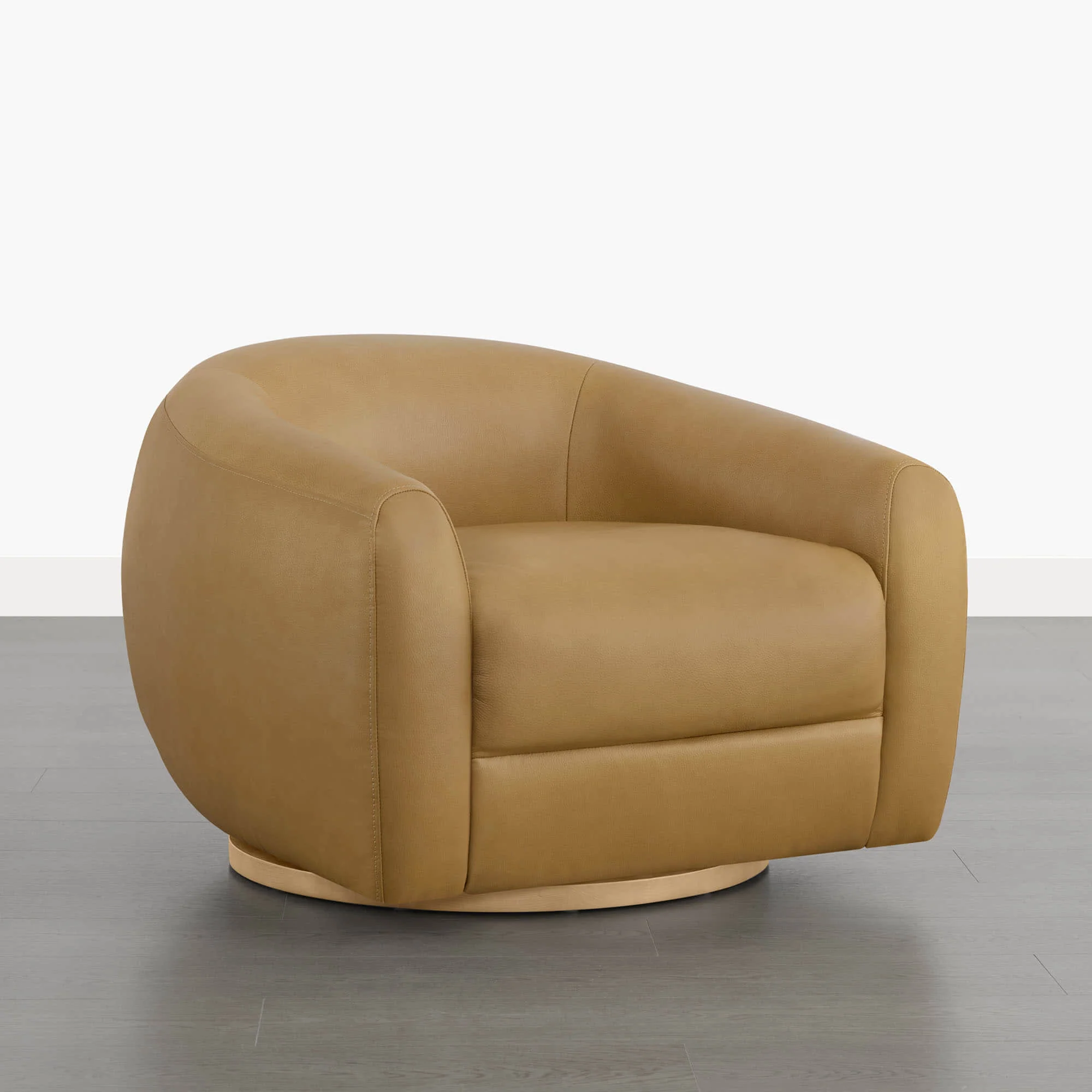 Mateo Modern Genuine Leather Swivel Accent Chair - Image 43