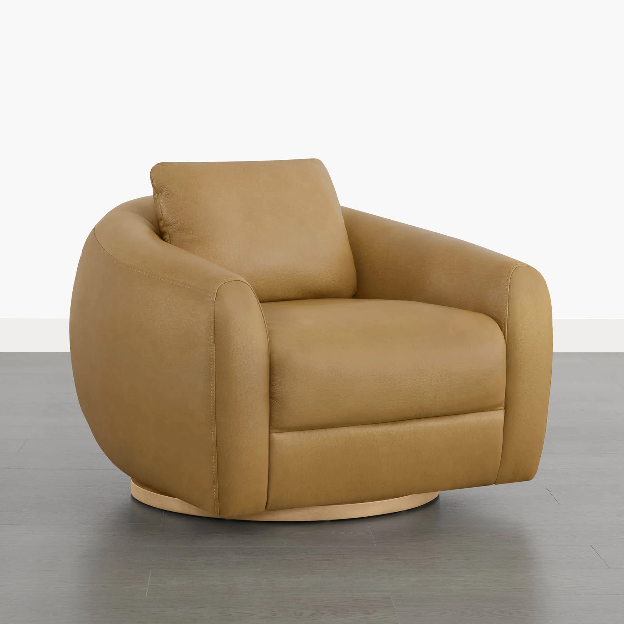 Mateo Modern Genuine Leather Swivel Accent Chair - Image 44