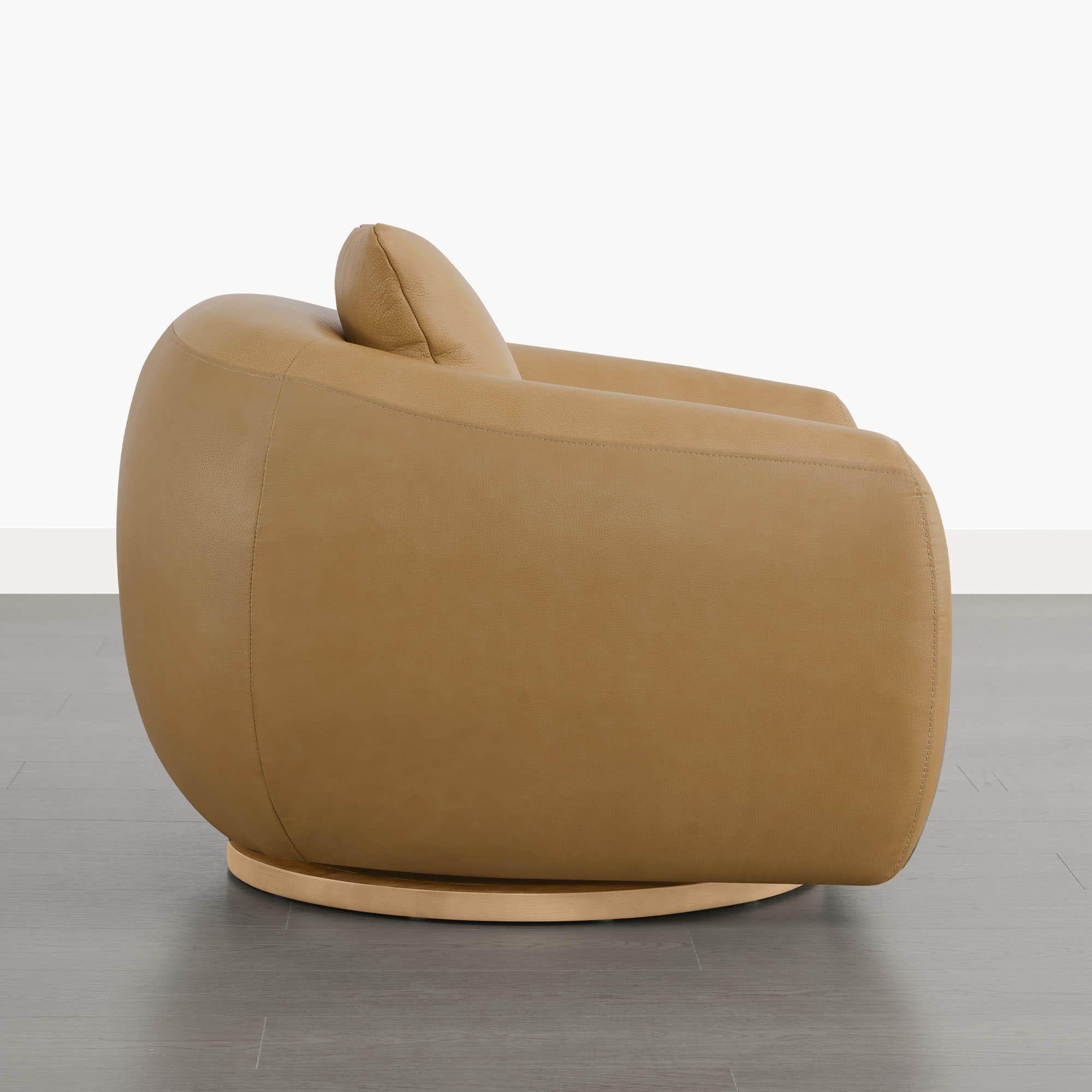 Mateo Modern Genuine Leather Swivel Accent Chair - Image 45