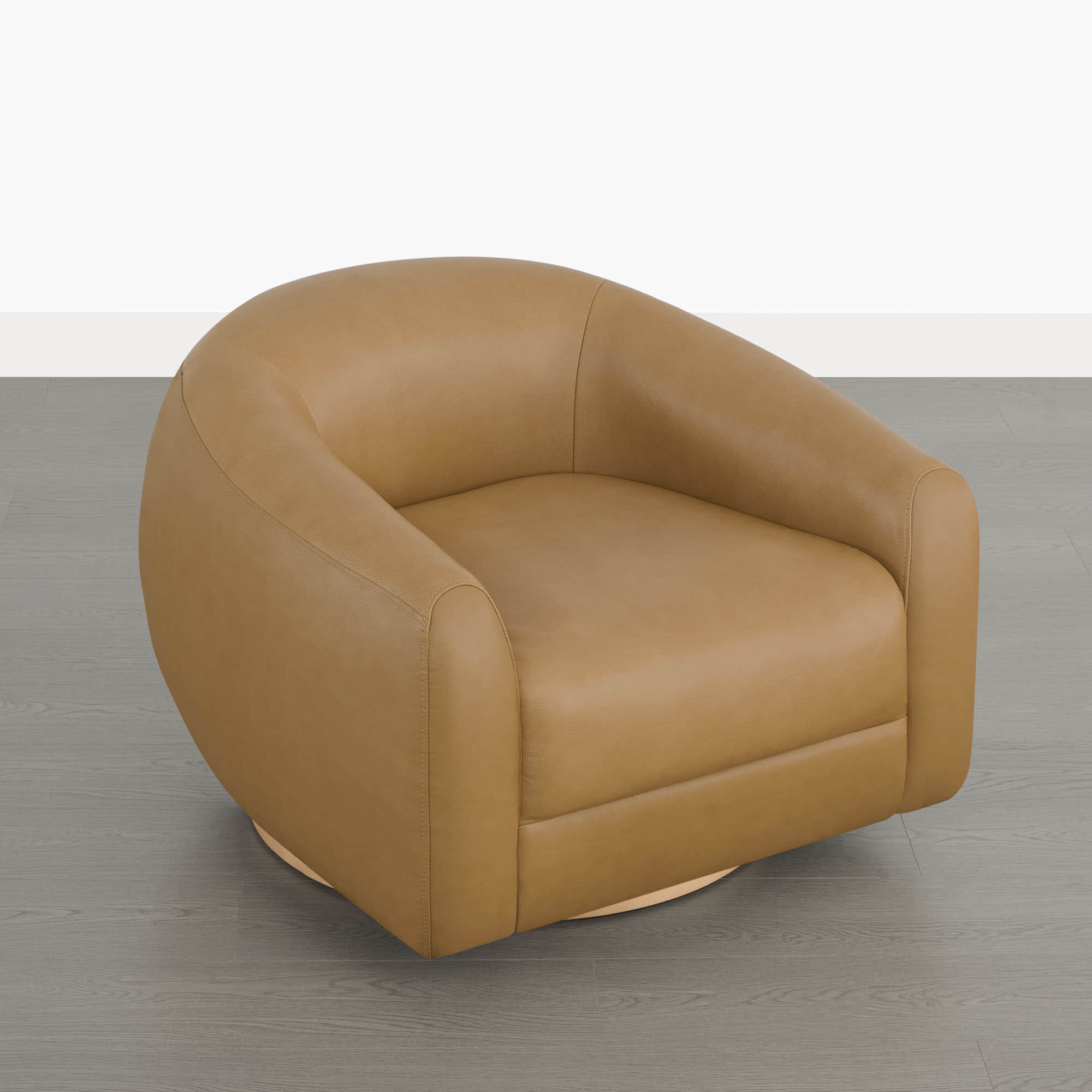 Mateo Modern Genuine Leather Swivel Accent Chair - Image 47
