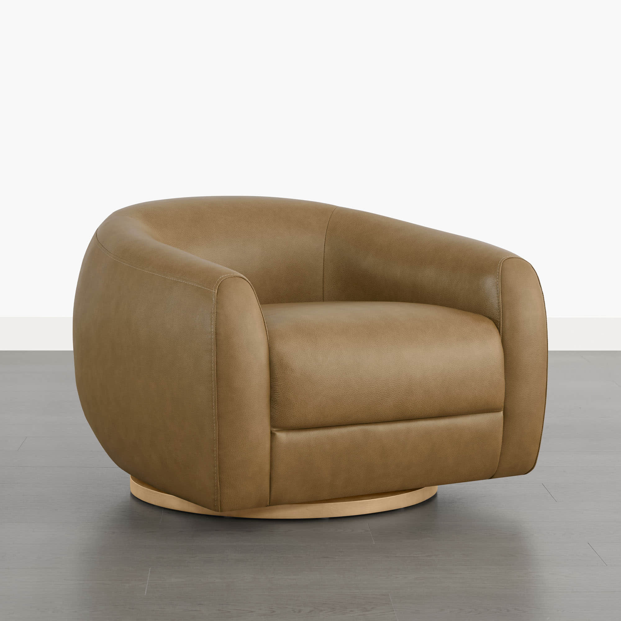 Mateo Modern Genuine Leather Swivel Accent Chair - Image 49