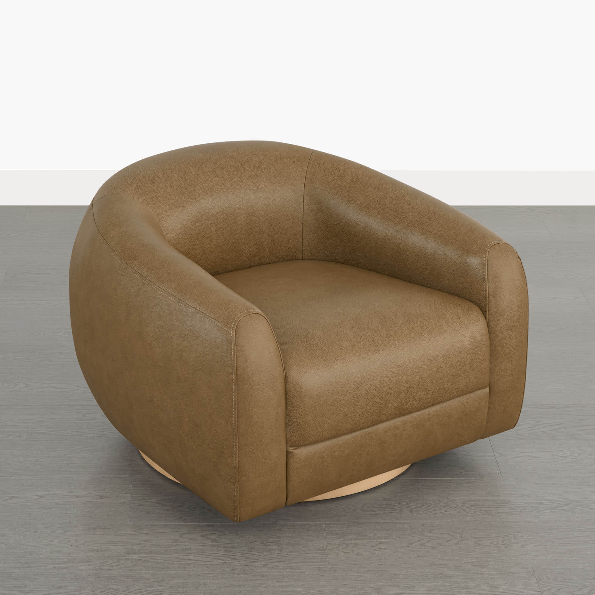 Mateo Modern Genuine Leather Swivel Accent Chair - Image 53
