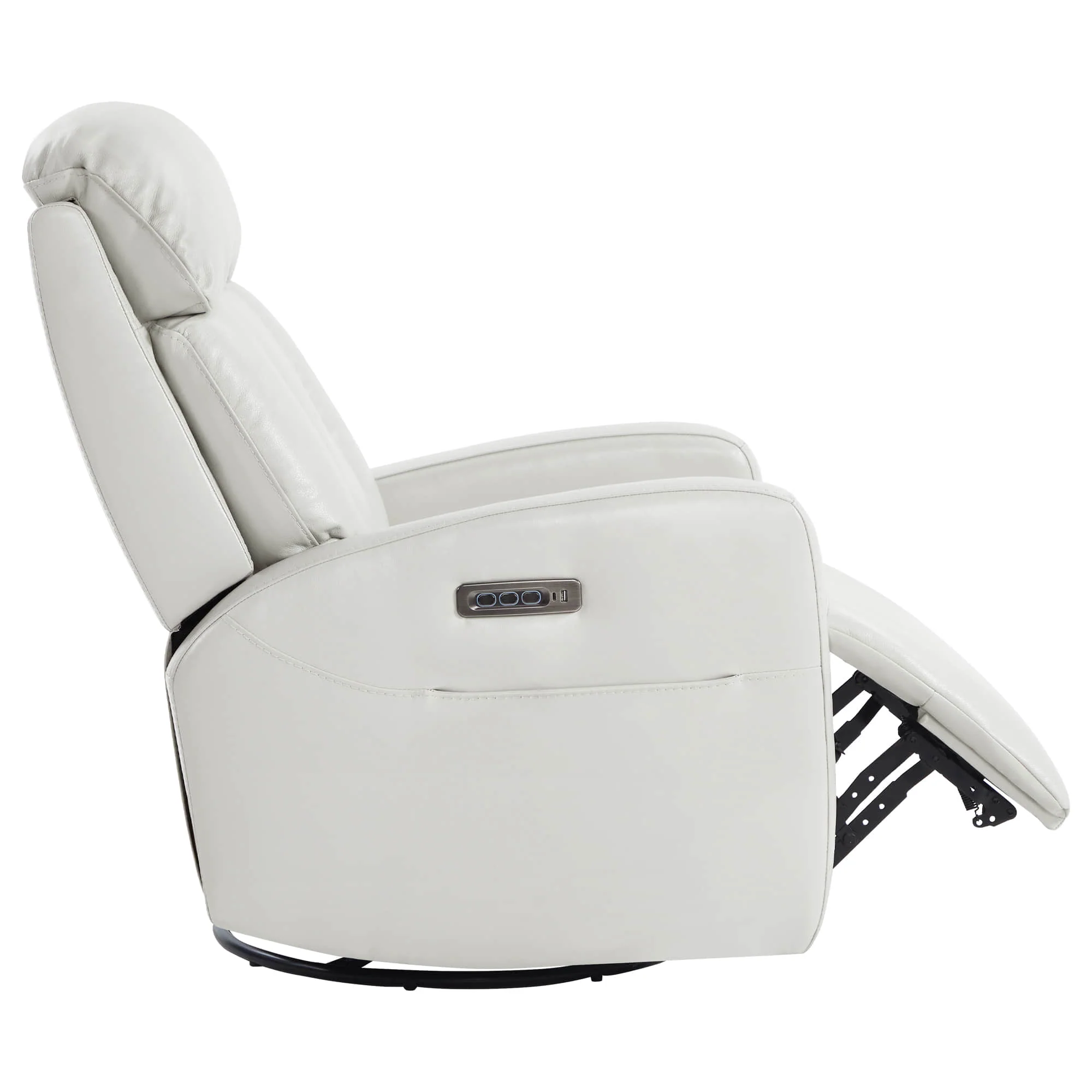 Maxwell Genuine Leather Swivel Glider Recliner with Power Lumbar & Headrest - Image 29