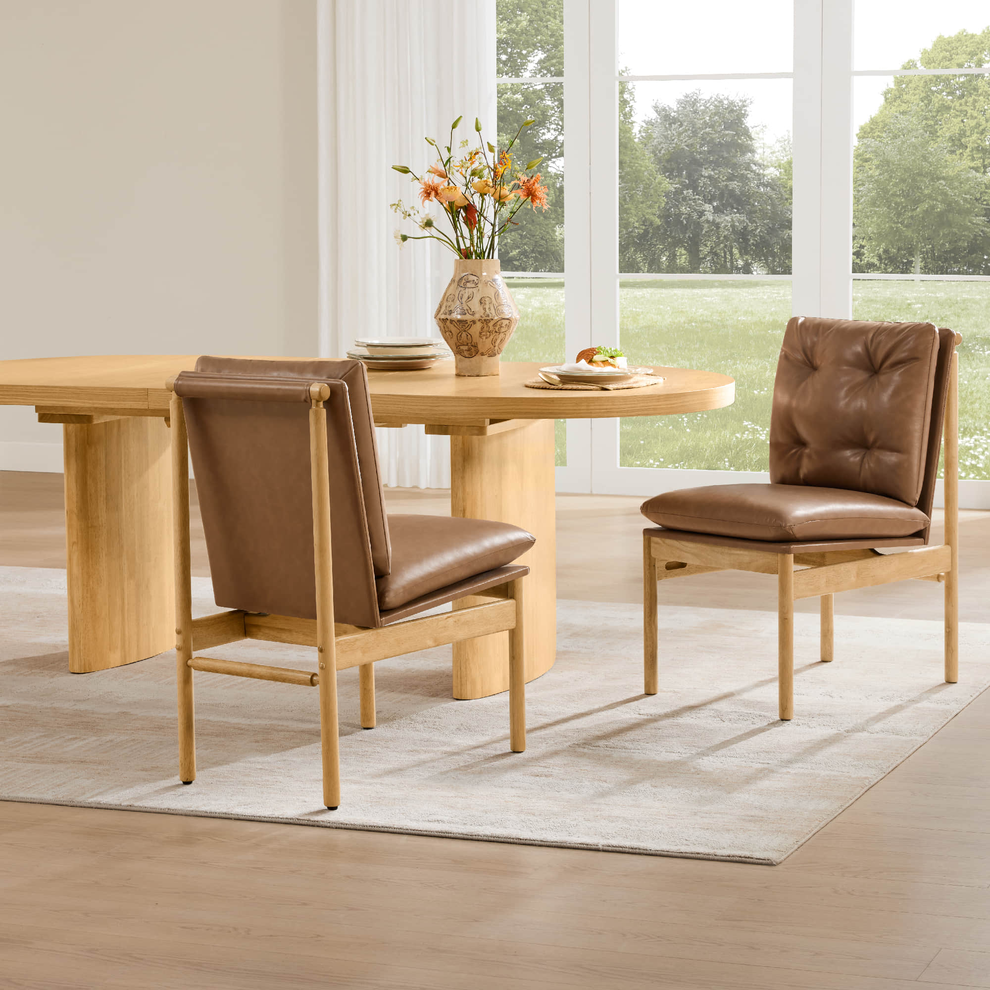 Merlin - 70.9"-86.6" Extendable Wood Dining Table Set for 4-6 - Image 9