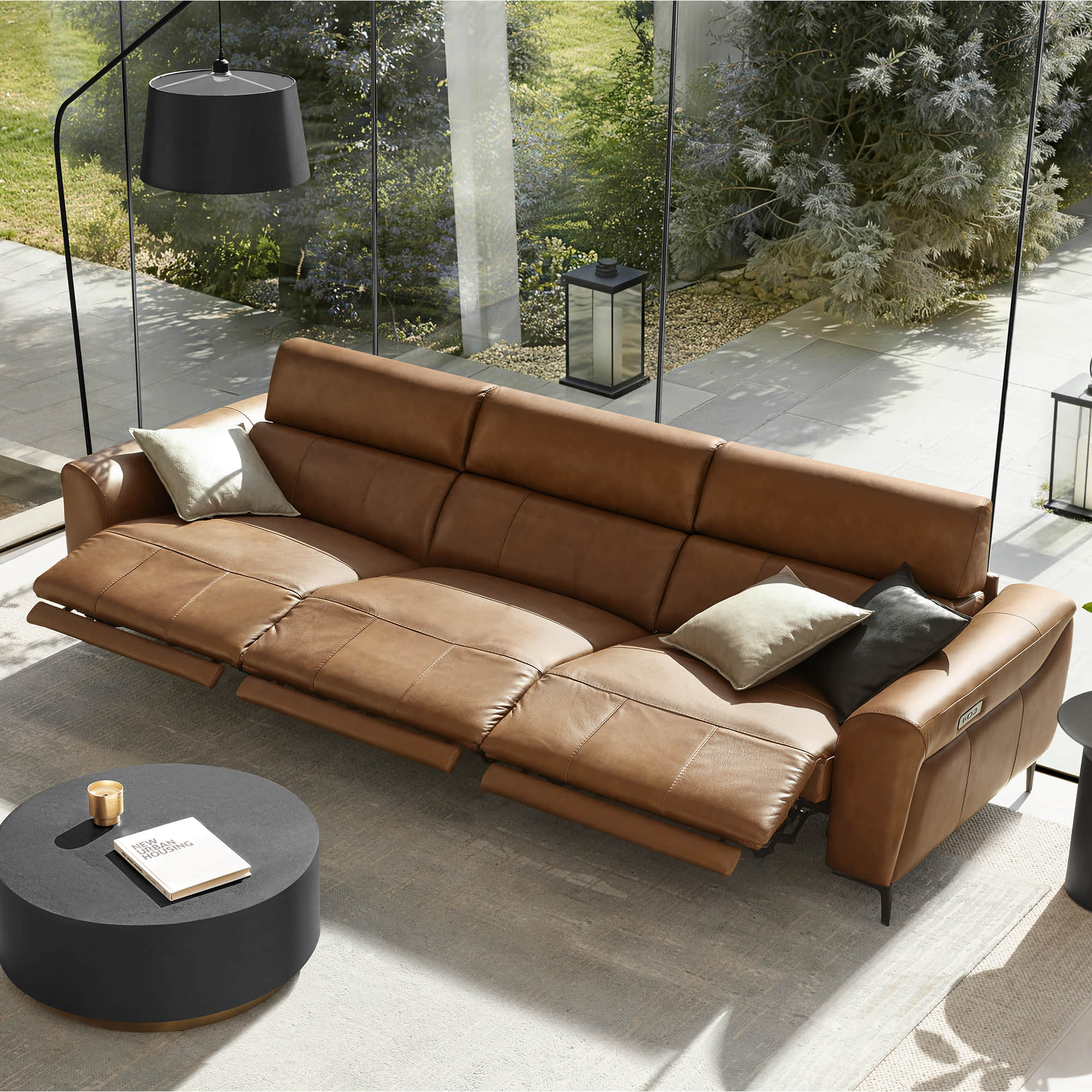 Murphy Premium Dual-Motor Genuine Leather Zero-Wall Power Reclining Sofa - Image 12