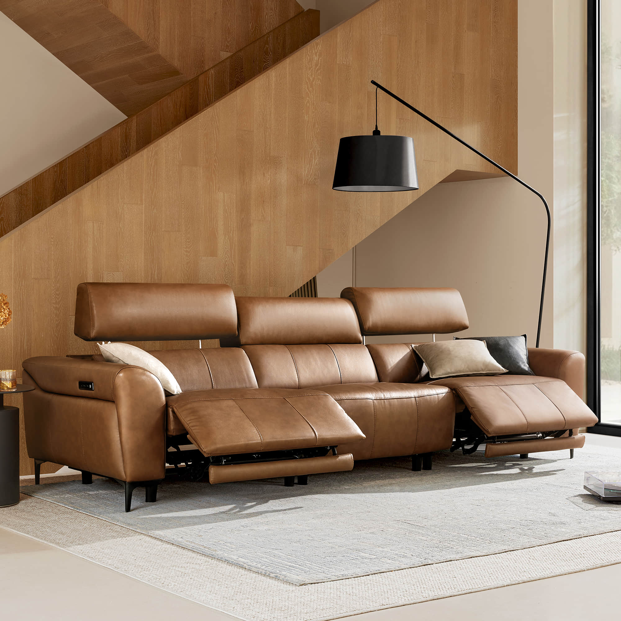 Murphy Premium Dual-Motor Genuine Leather Zero-Wall Power Reclining Sofa - Image 14