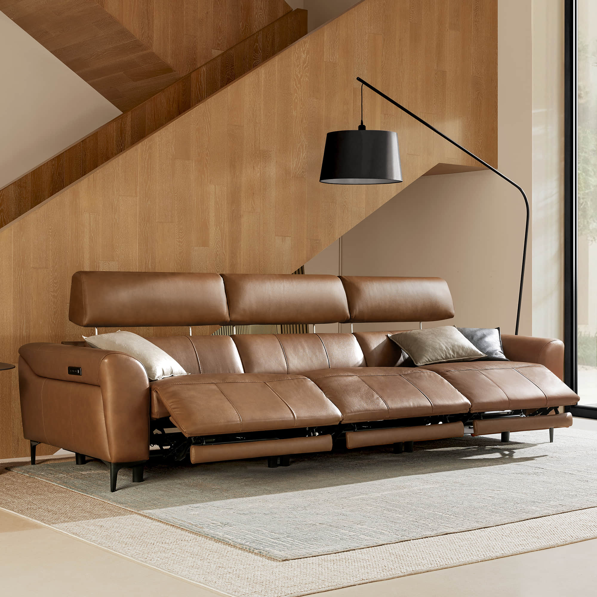 Murphy Premium Dual-Motor Genuine Leather Zero-Wall Power Reclining Sofa - Image 15