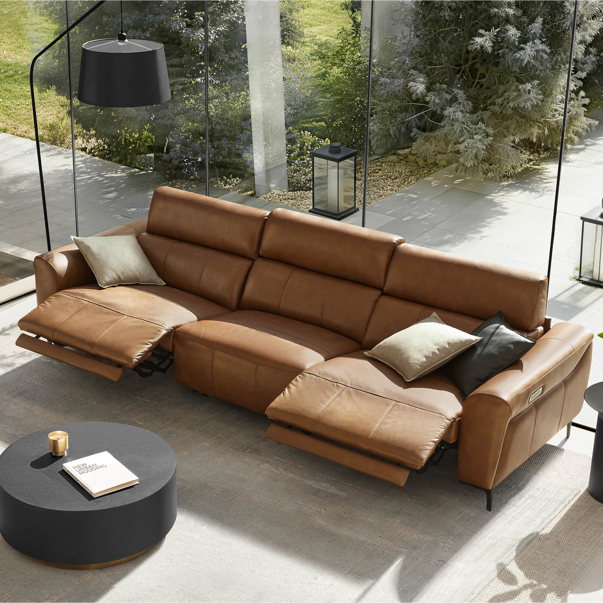 Murphy Premium Dual-Motor Genuine Leather Zero-Wall Power Reclining Sofa - Image 18