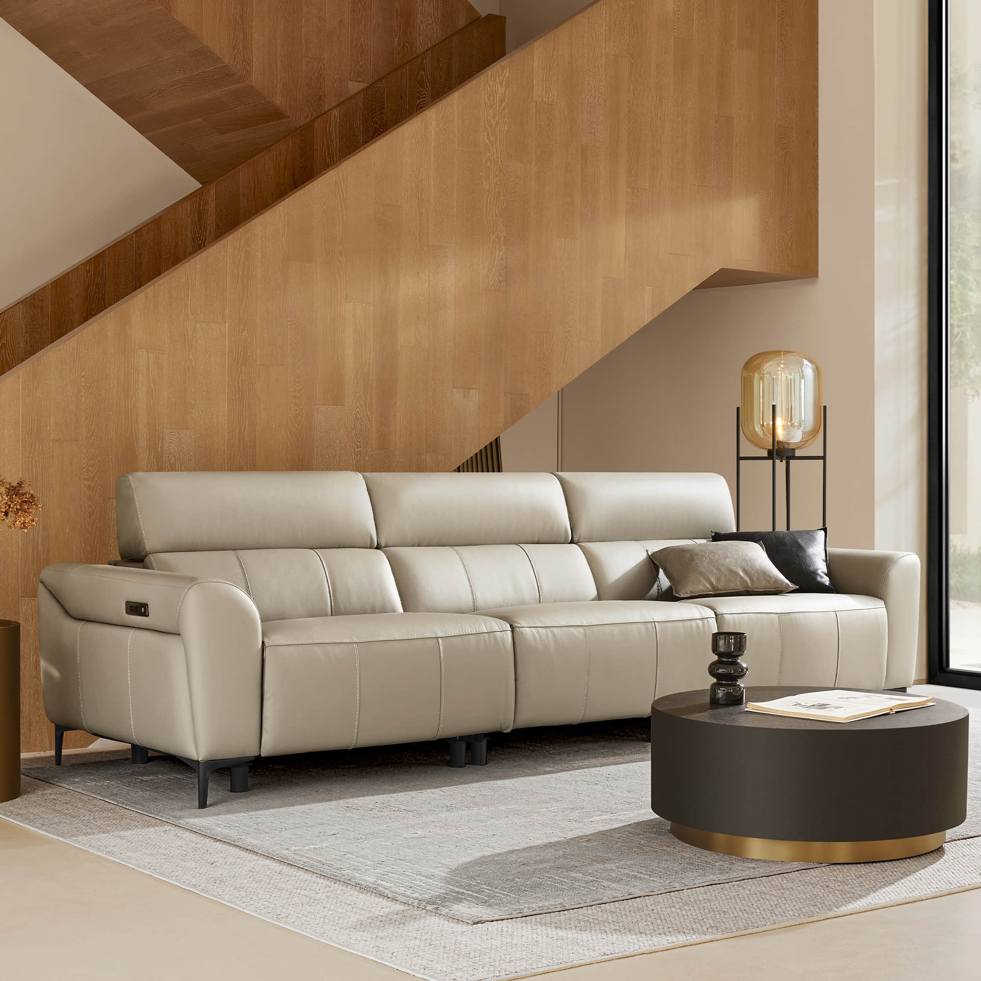 Murphy Premium Dual-Motor Genuine Leather Zero-Wall Power Reclining Sofa - Image 24