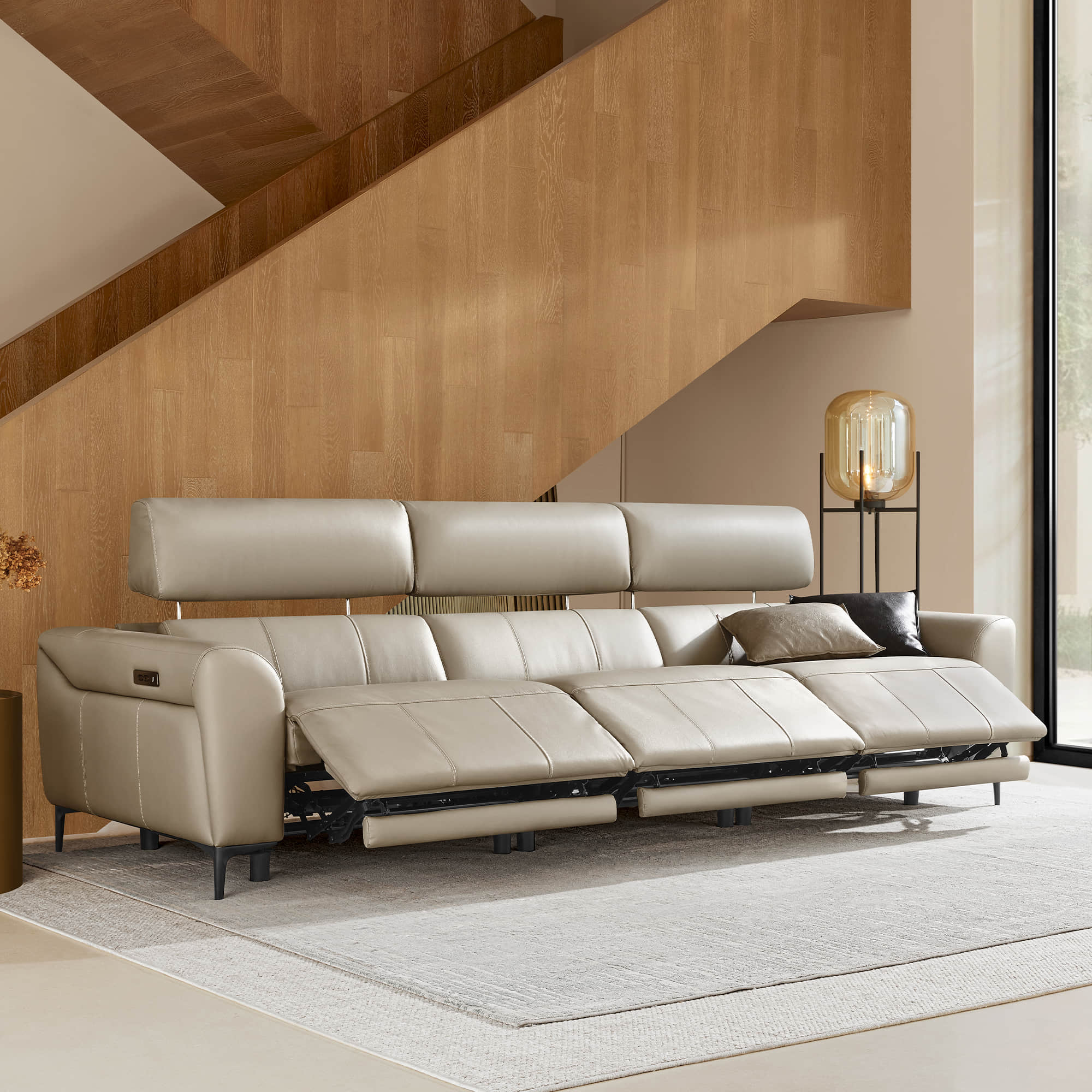 Murphy Premium Dual-Motor Genuine Leather Zero-Wall Power Reclining Sofa - Image 26