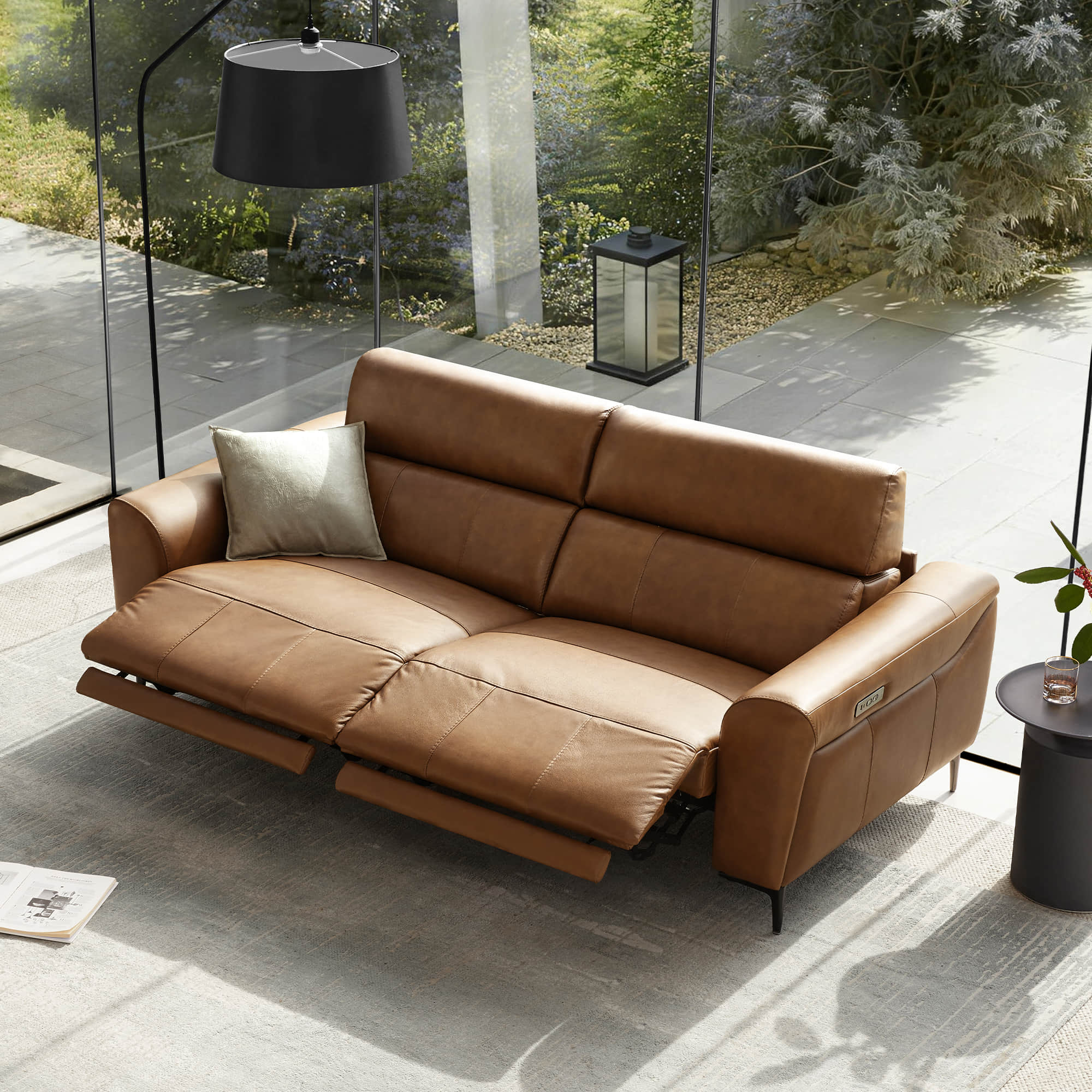 Murphy Premium Dual-Motor Genuine Leather Zero-Wall Power Reclining Sofa - Image 5