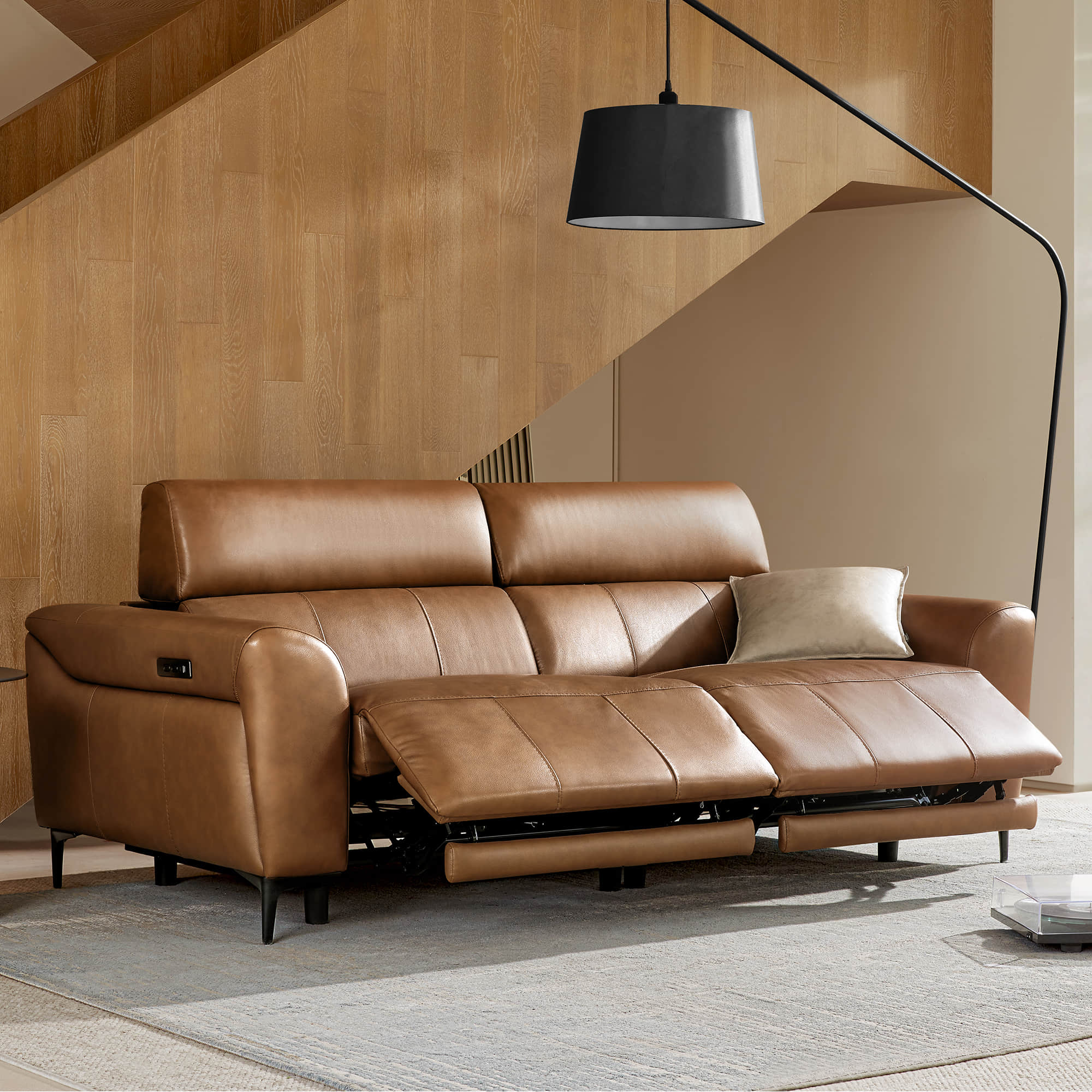 Murphy Premium Dual-Motor Genuine Leather Zero-Wall Power Reclining Sofa - Image 8
