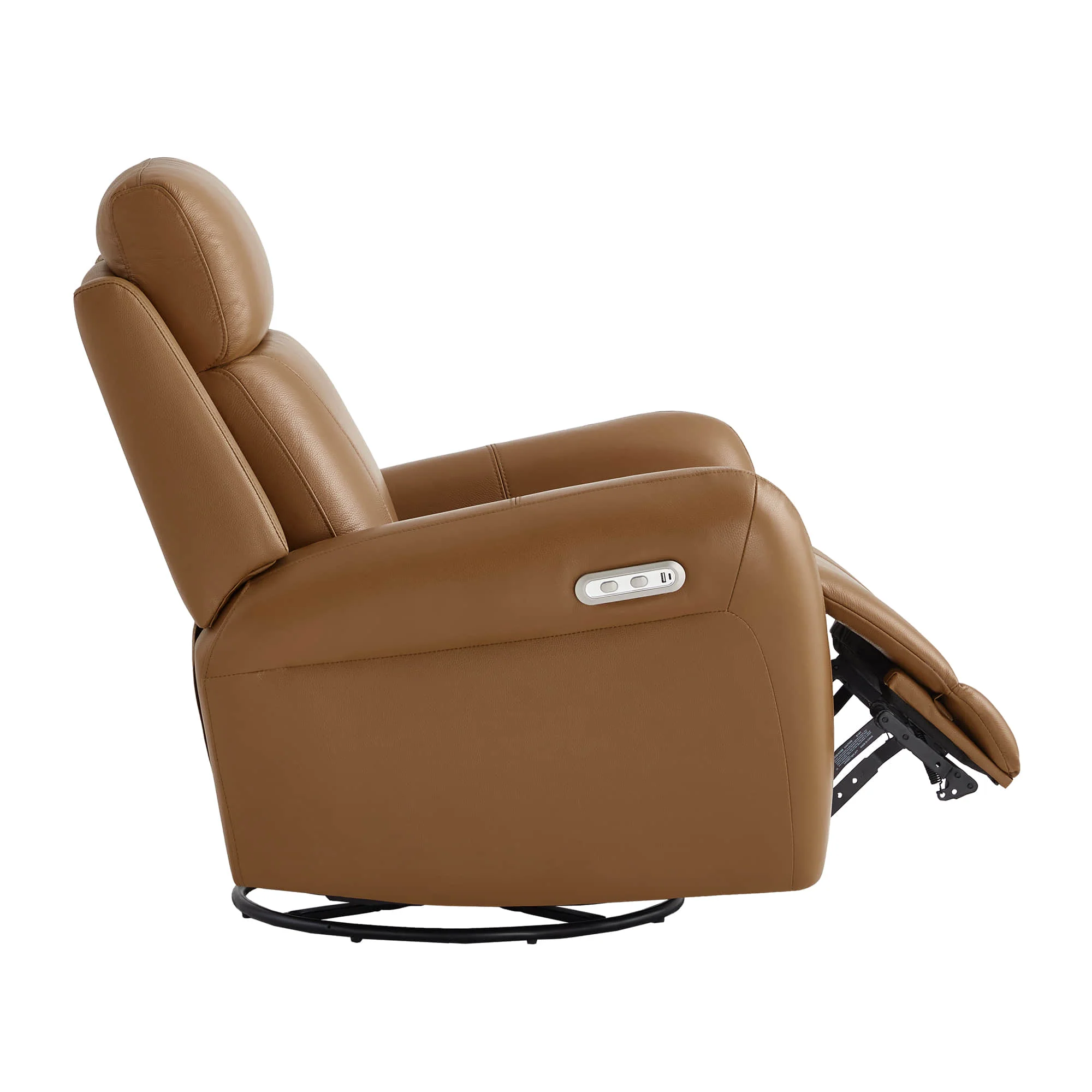 Myles Genuine Leather Swivel Glider Power Recliner - Image 13