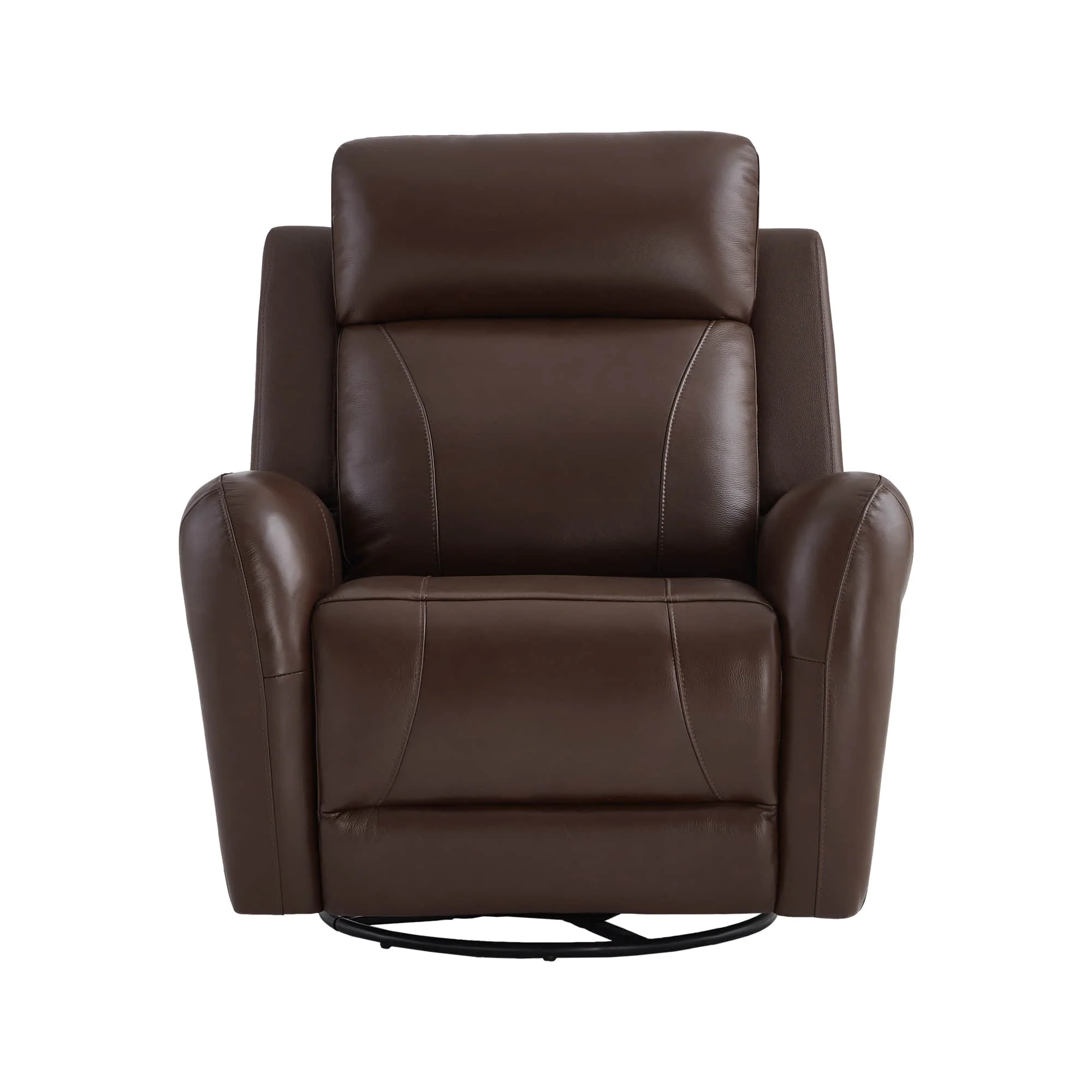 Myles Genuine Leather Swivel Glider Power Recliner - Image 16